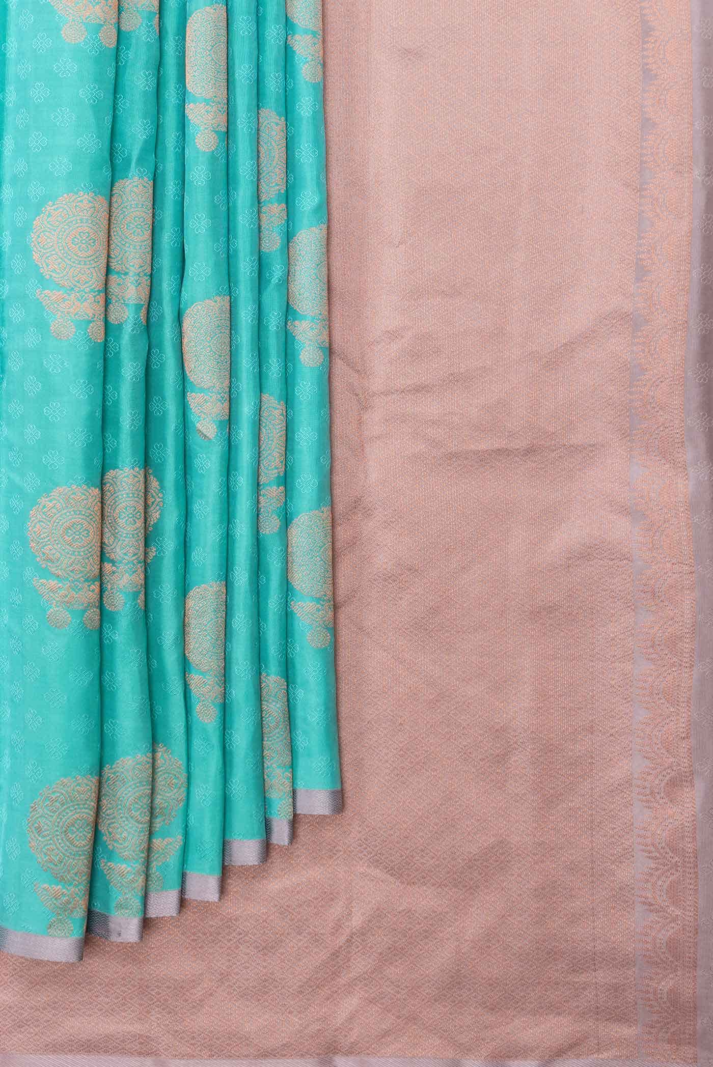 Sky Blue Dual Tone Kanchipuram Silk Saree
