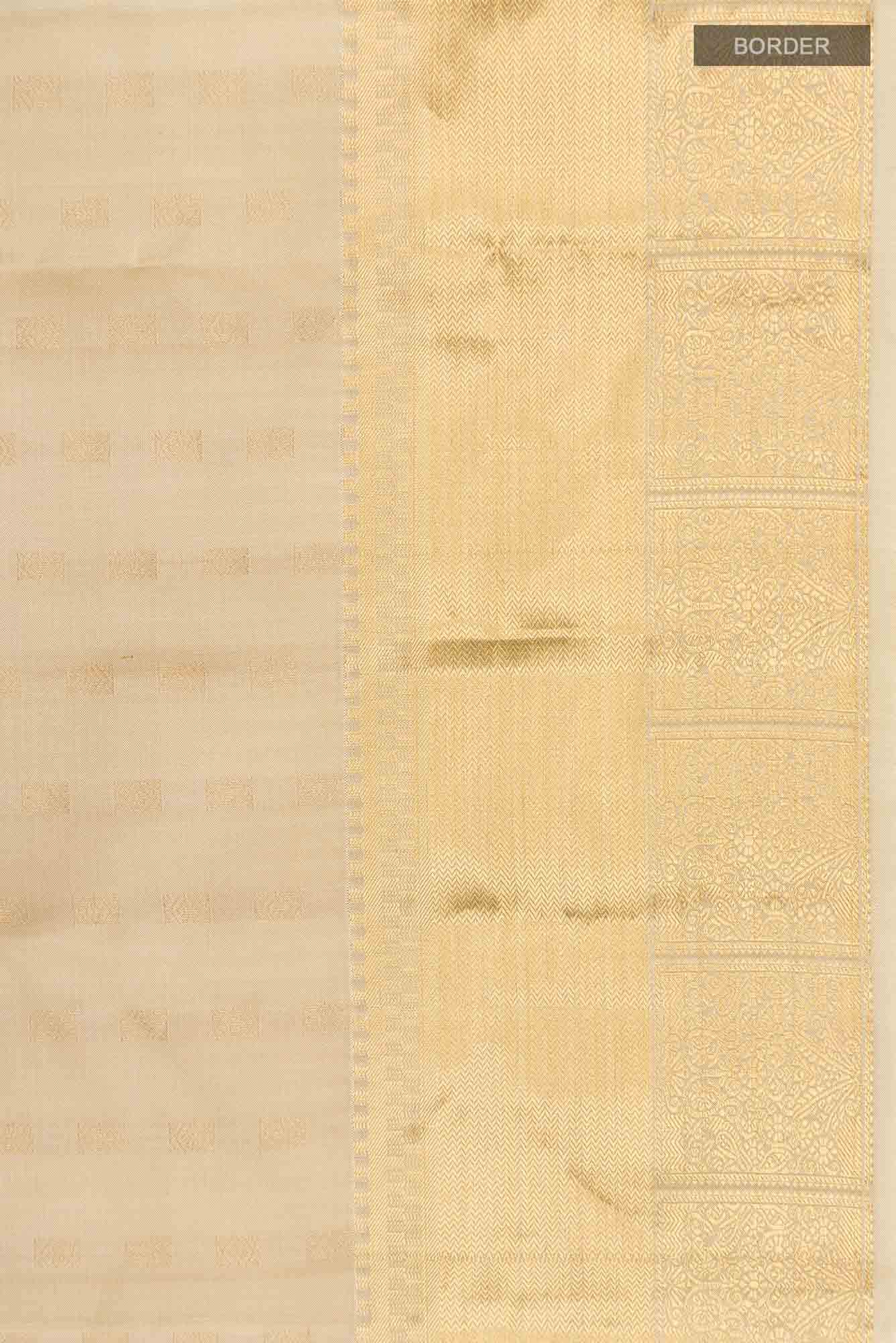 Beige Kanchipuram Silk Saree
