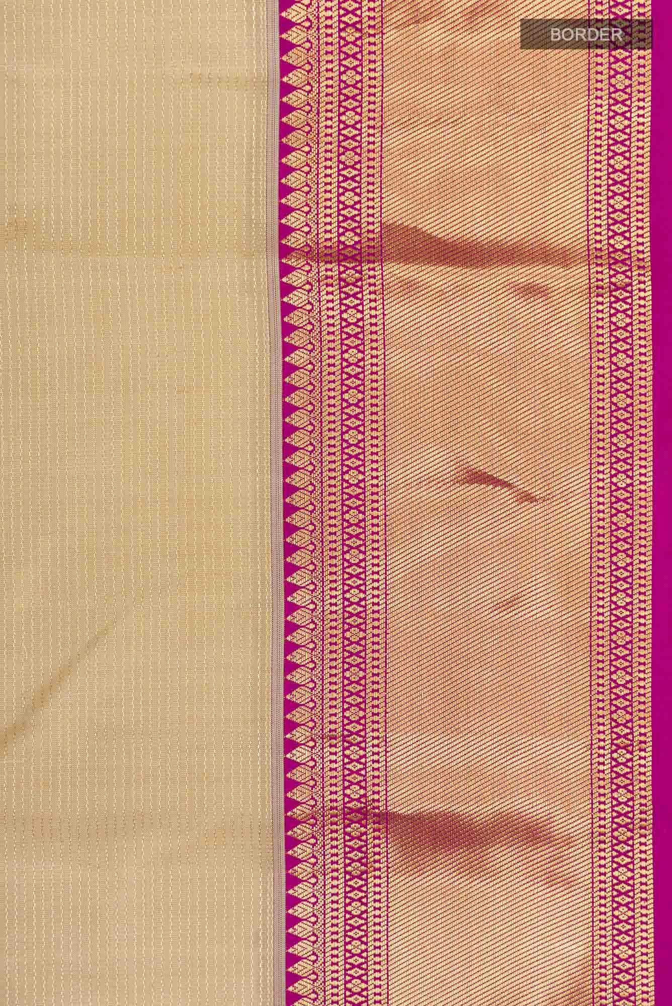 Beige Kanchipuram Silk Saree
