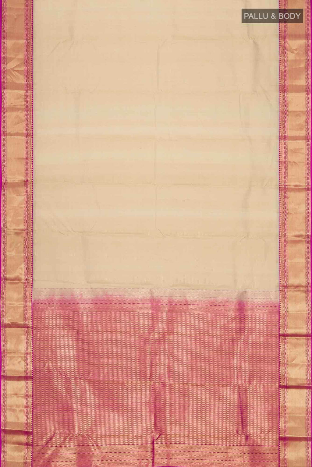 Beige Kanchipuram Silk Saree