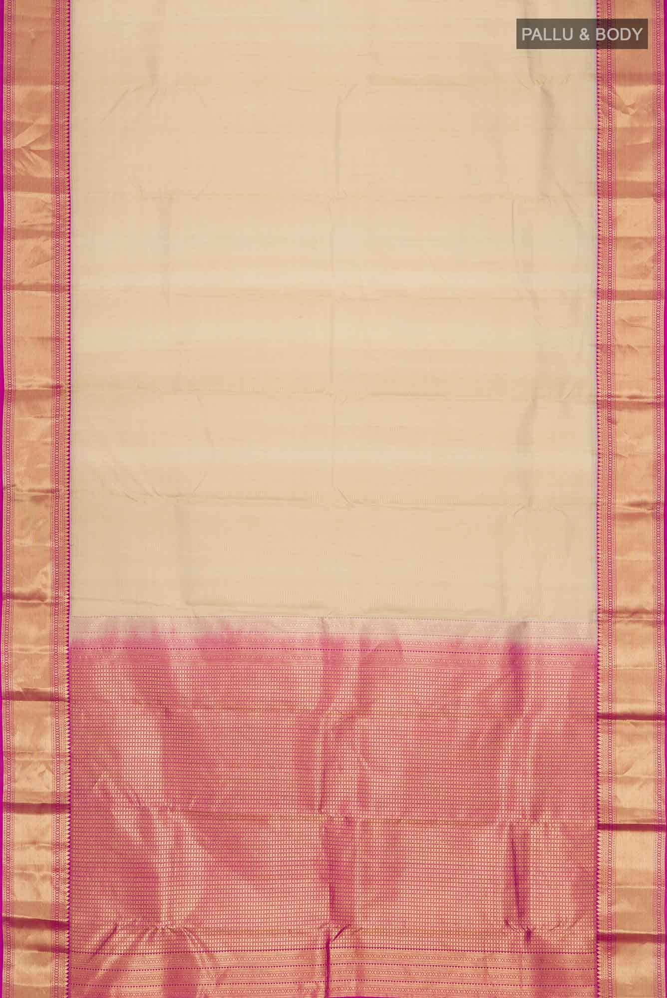 Beige Kanchipuram Silk Saree