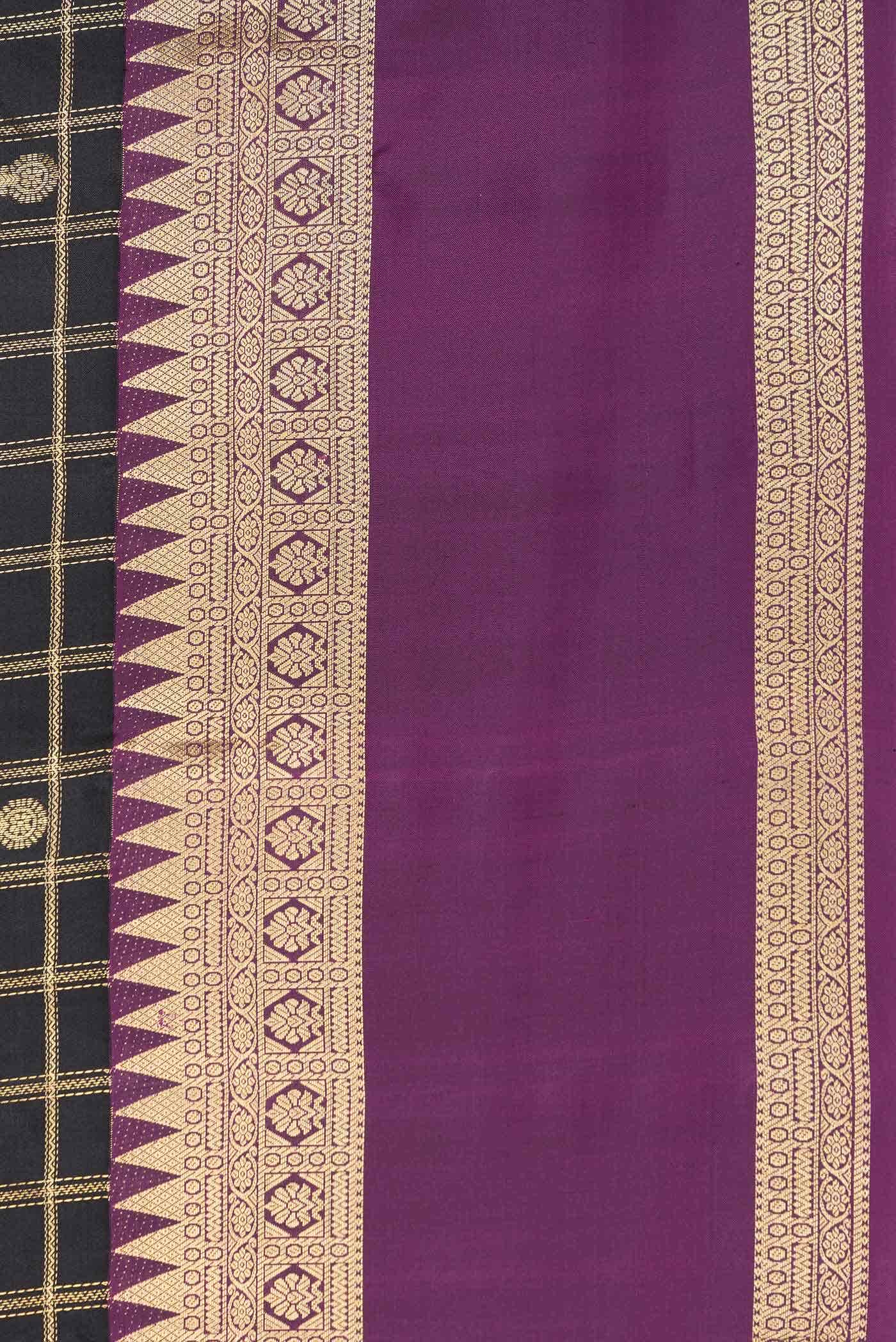 Black Dual Tone Kanchipuram Silk Saree