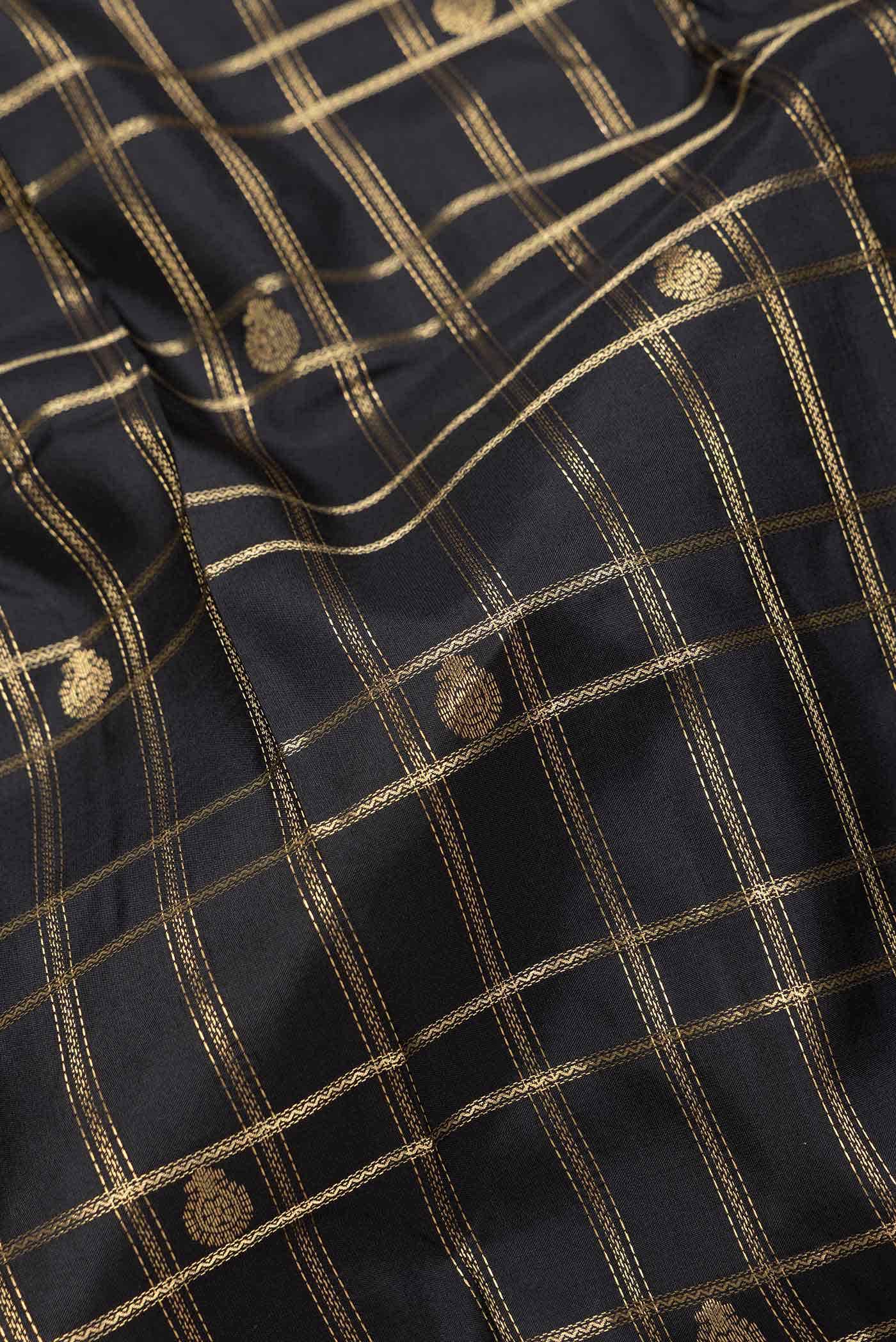 Black Dual Tone Kanchipuram Silk Saree