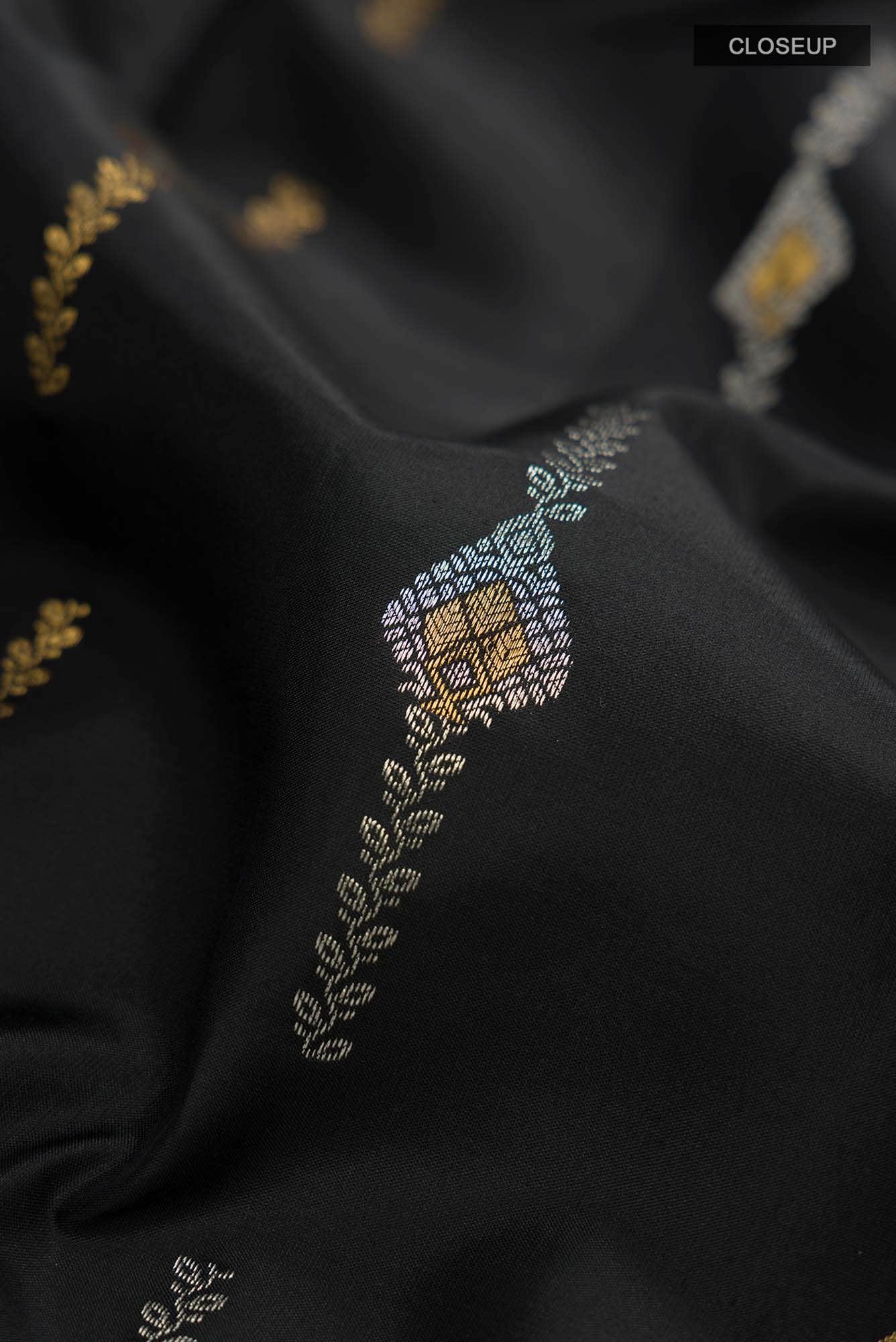 Black Kanchipuram Silk Saree