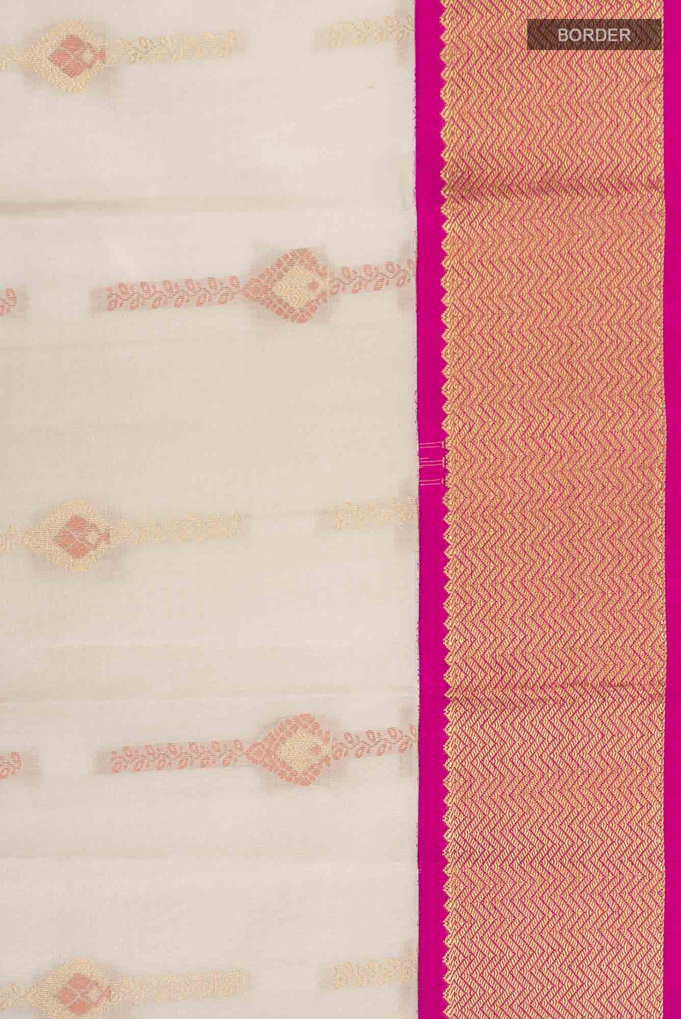Cream Kanchipuram Silk Saree