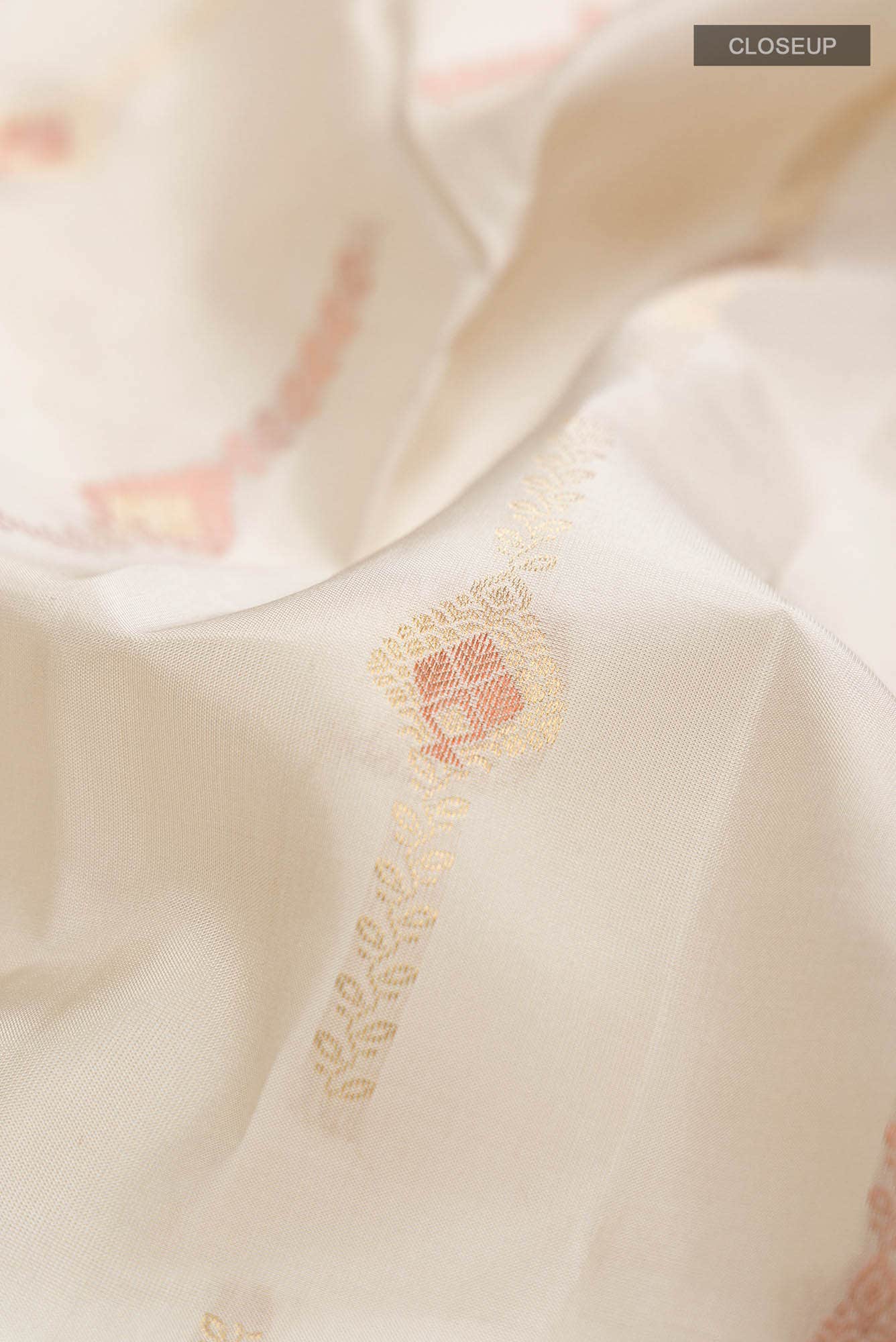 Cream Kanchipuram Silk Saree