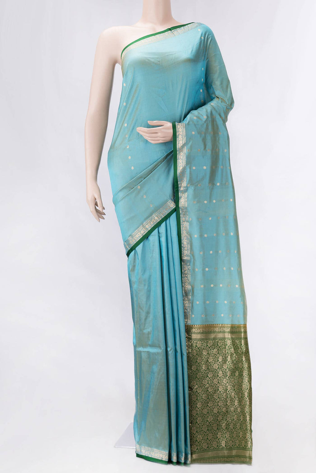 Blue Dual Tone Banarasi Silk Saree