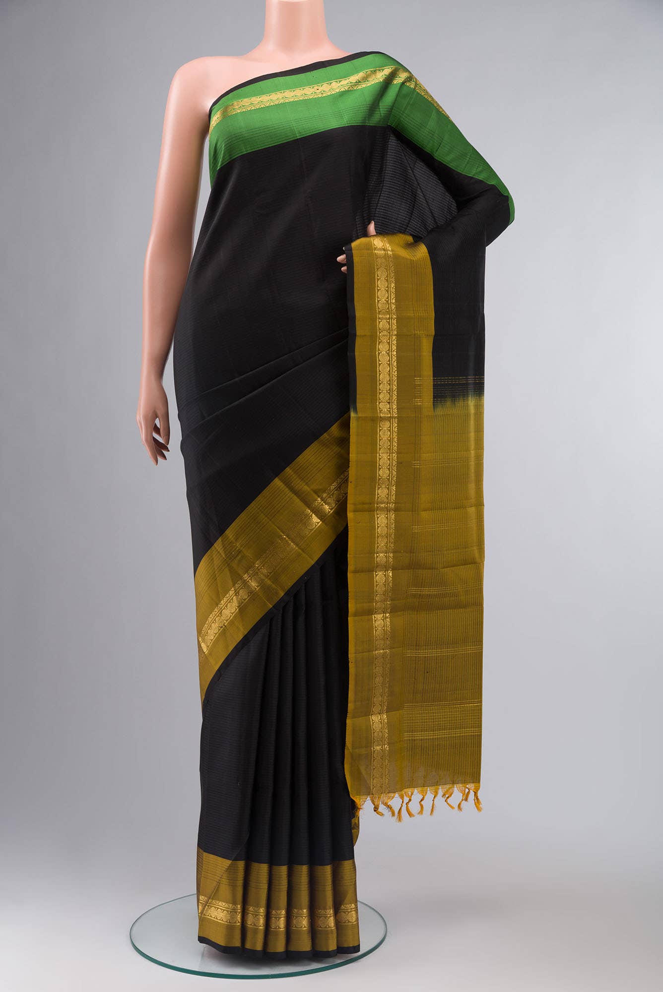 Black Kanchipuram Silk Saree