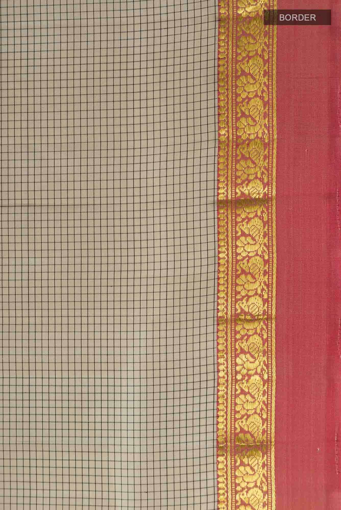 Beige Kanchipuram Silk Saree