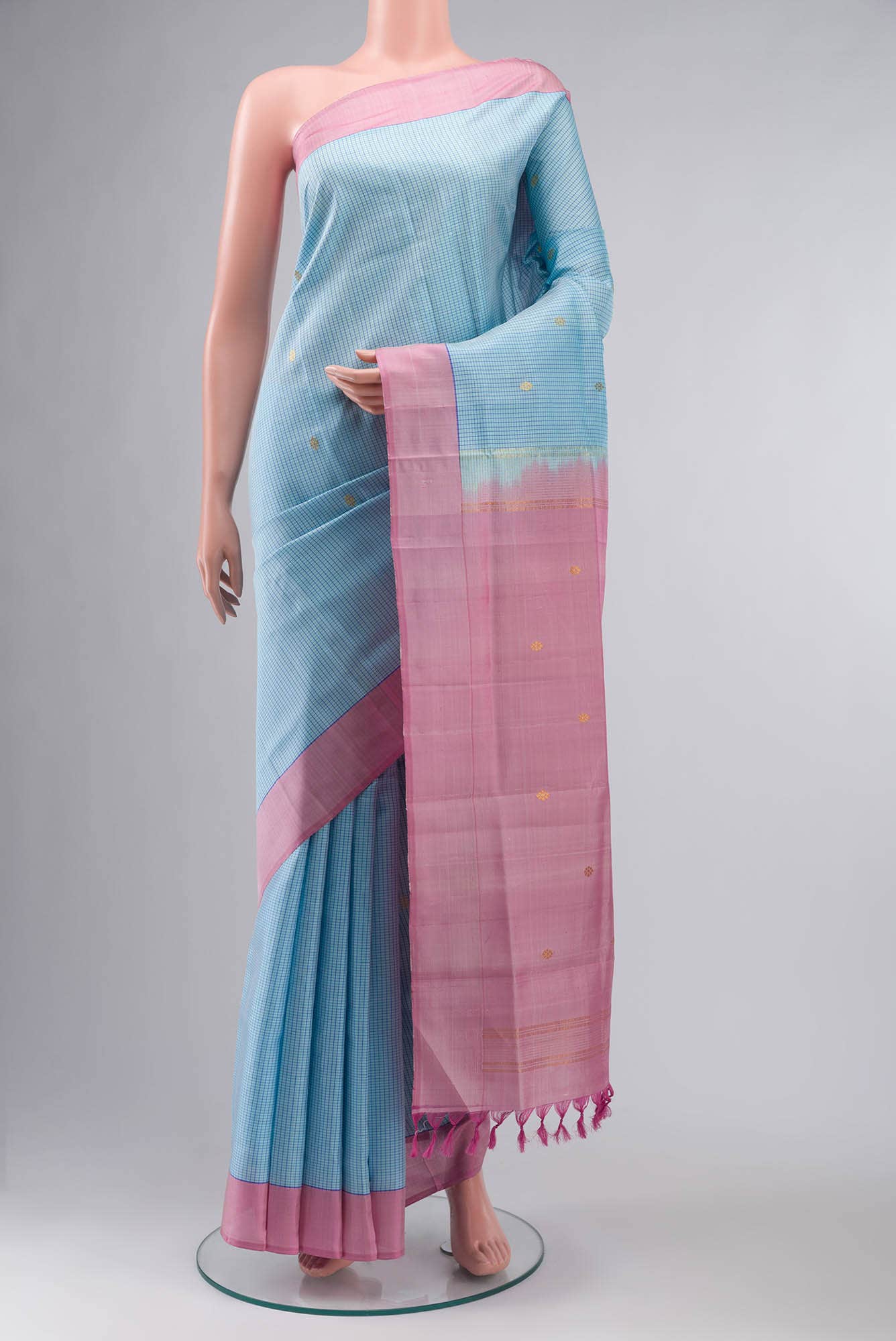 Light Blue Kanchipuram Silk Saree