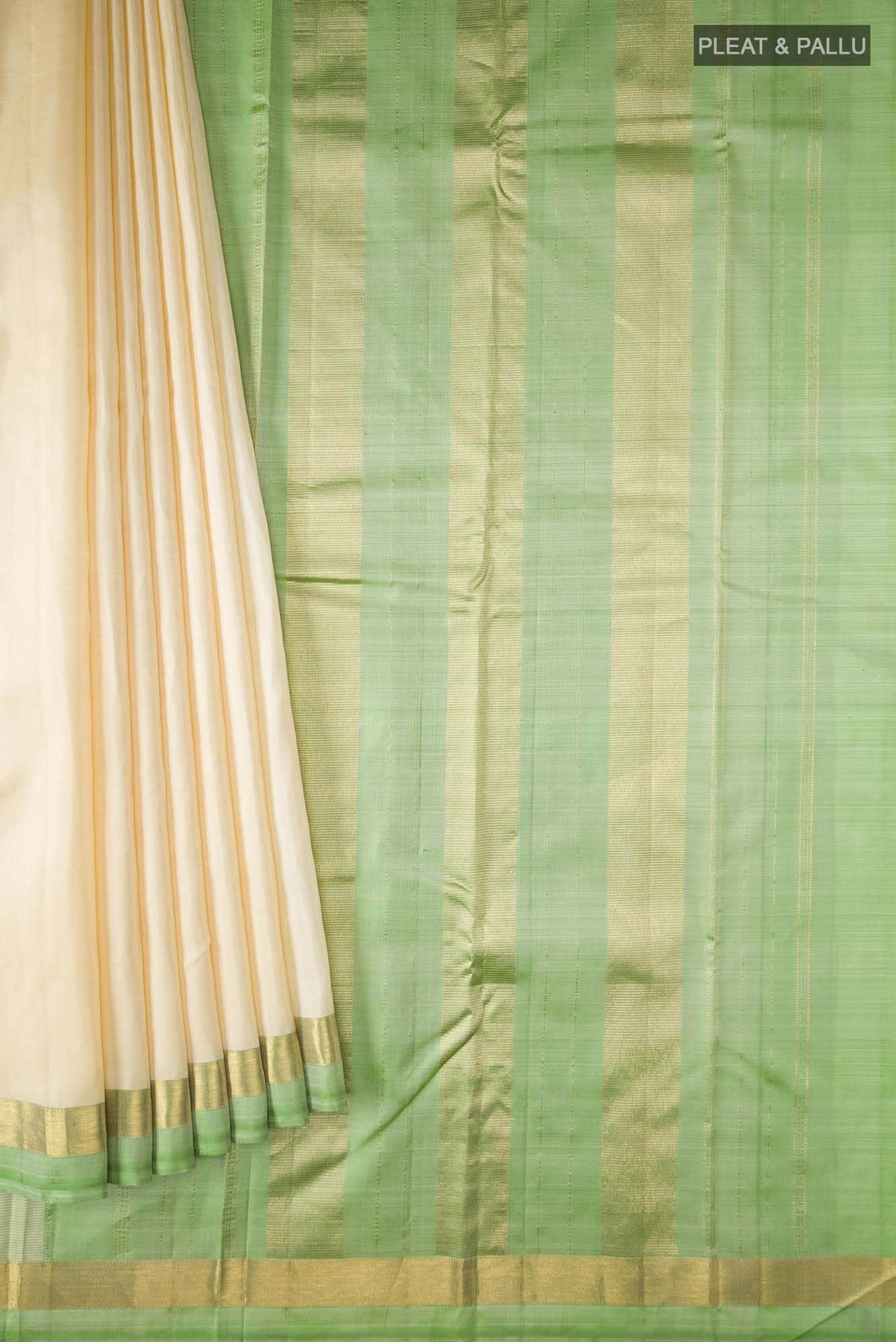Cream Kanchipuram Silk Saree