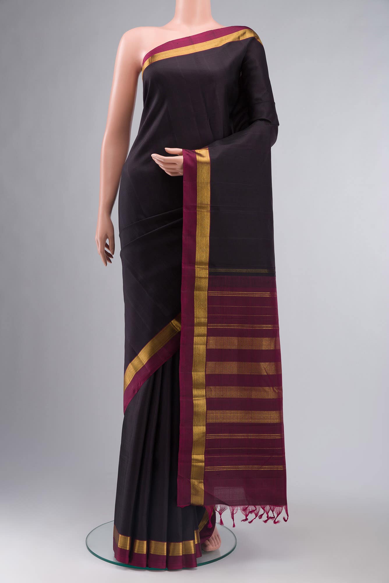 Black Kanchipuram Silk Saree