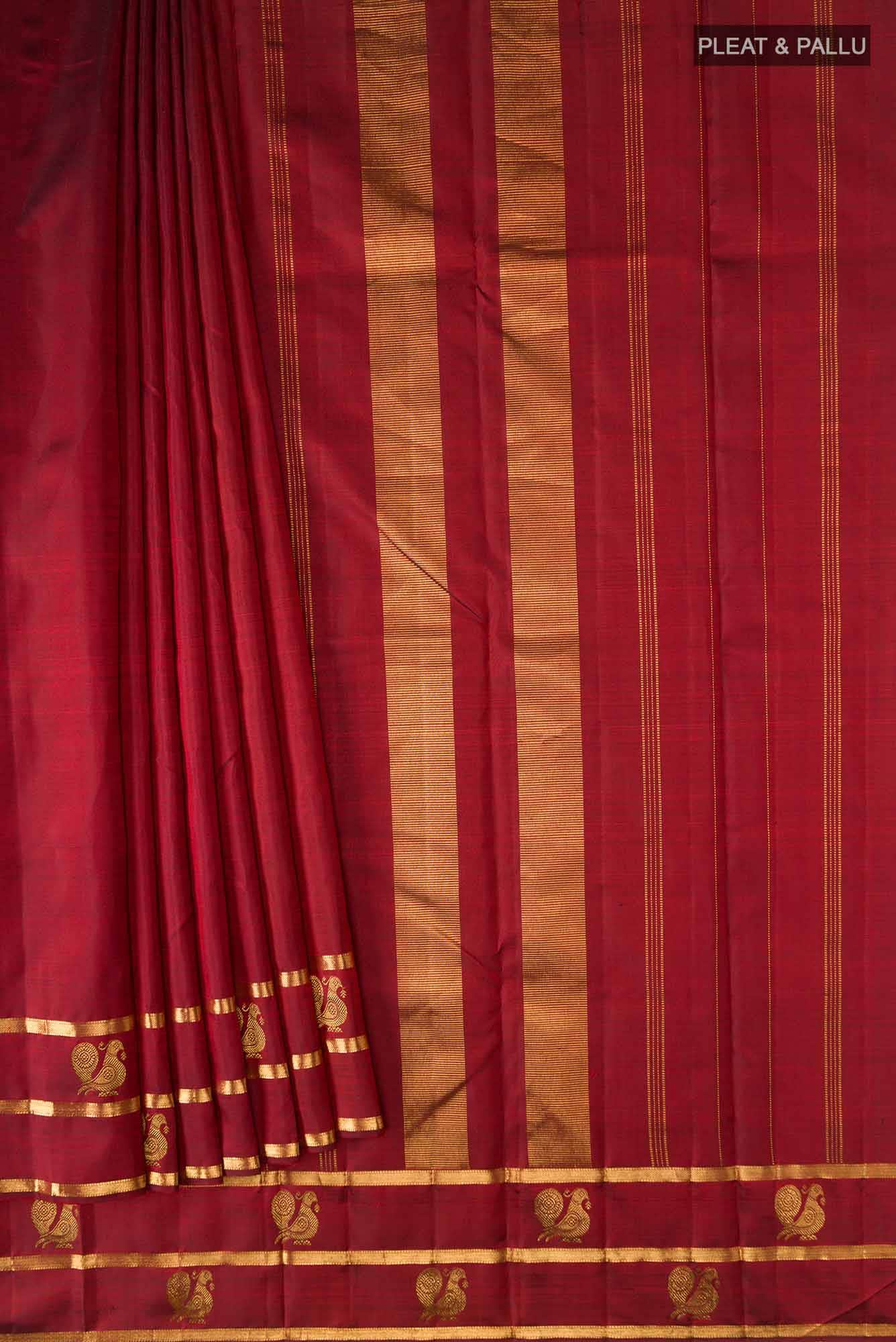 Maroon Kanchipuram Silk Saree