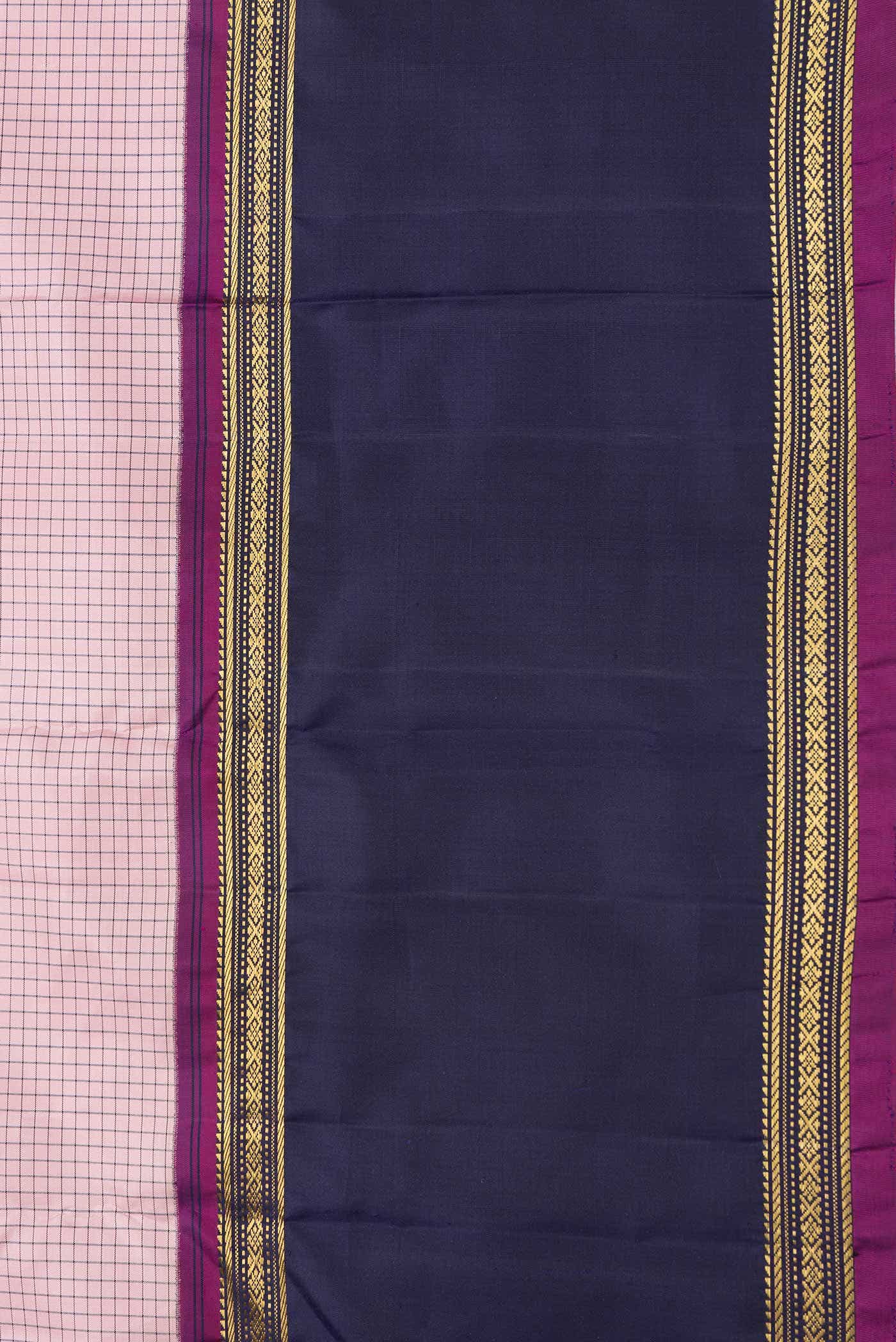 Pure Silk Pure Zari Pink Dual Tone Kanchipuram Saree