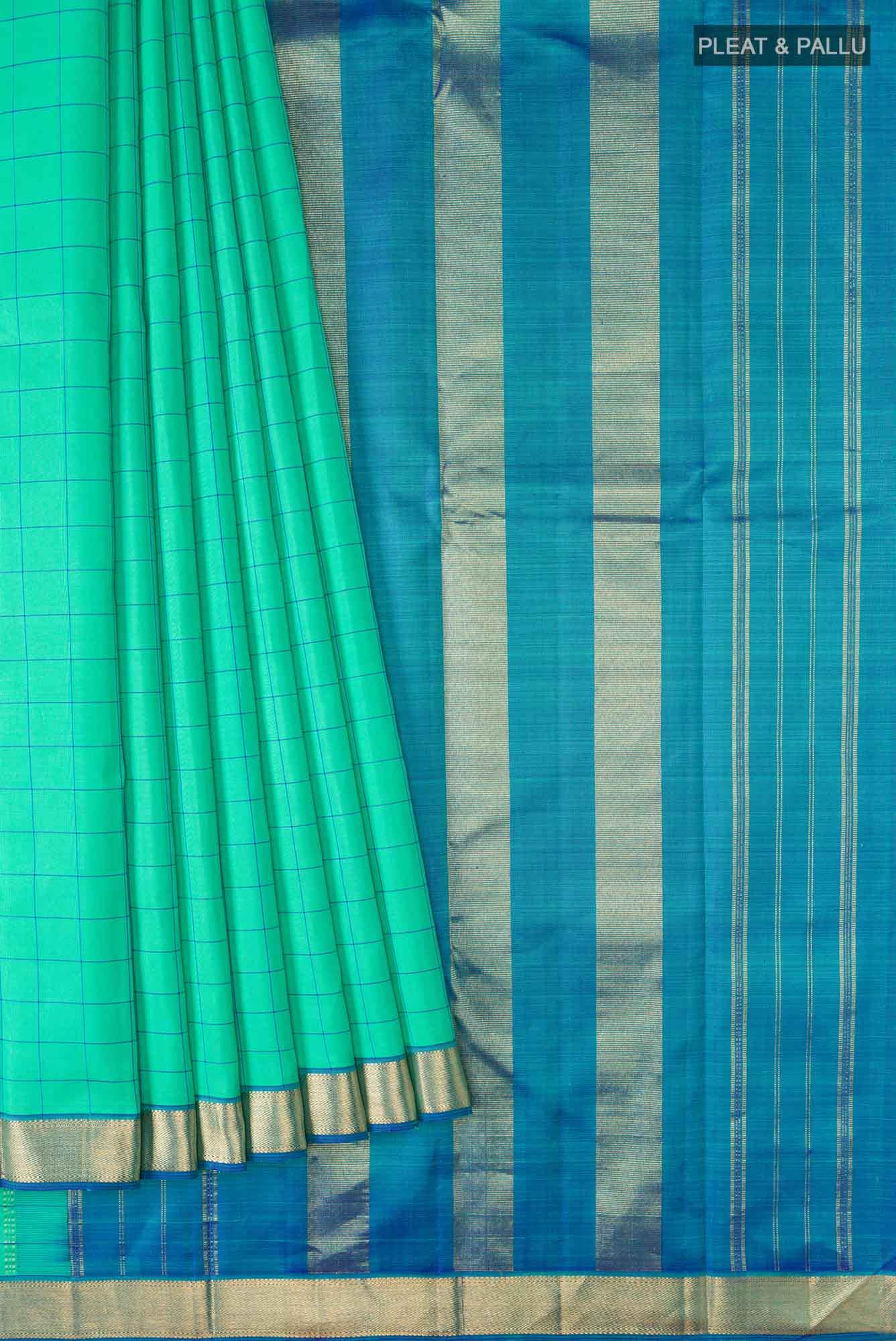 Sea Green Kanchipuram Silk Saree