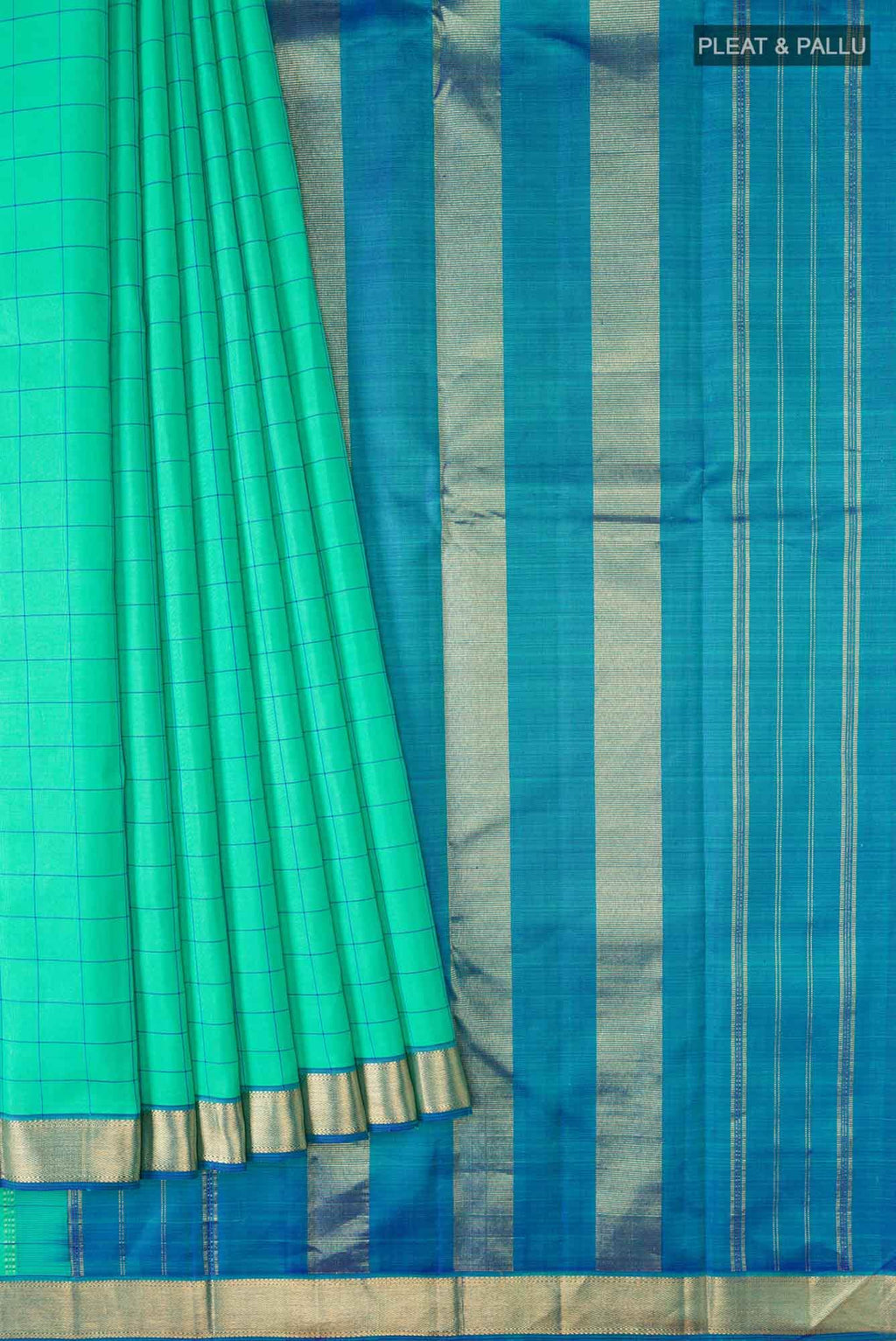 Sea Green Kanchipuram Silk Saree