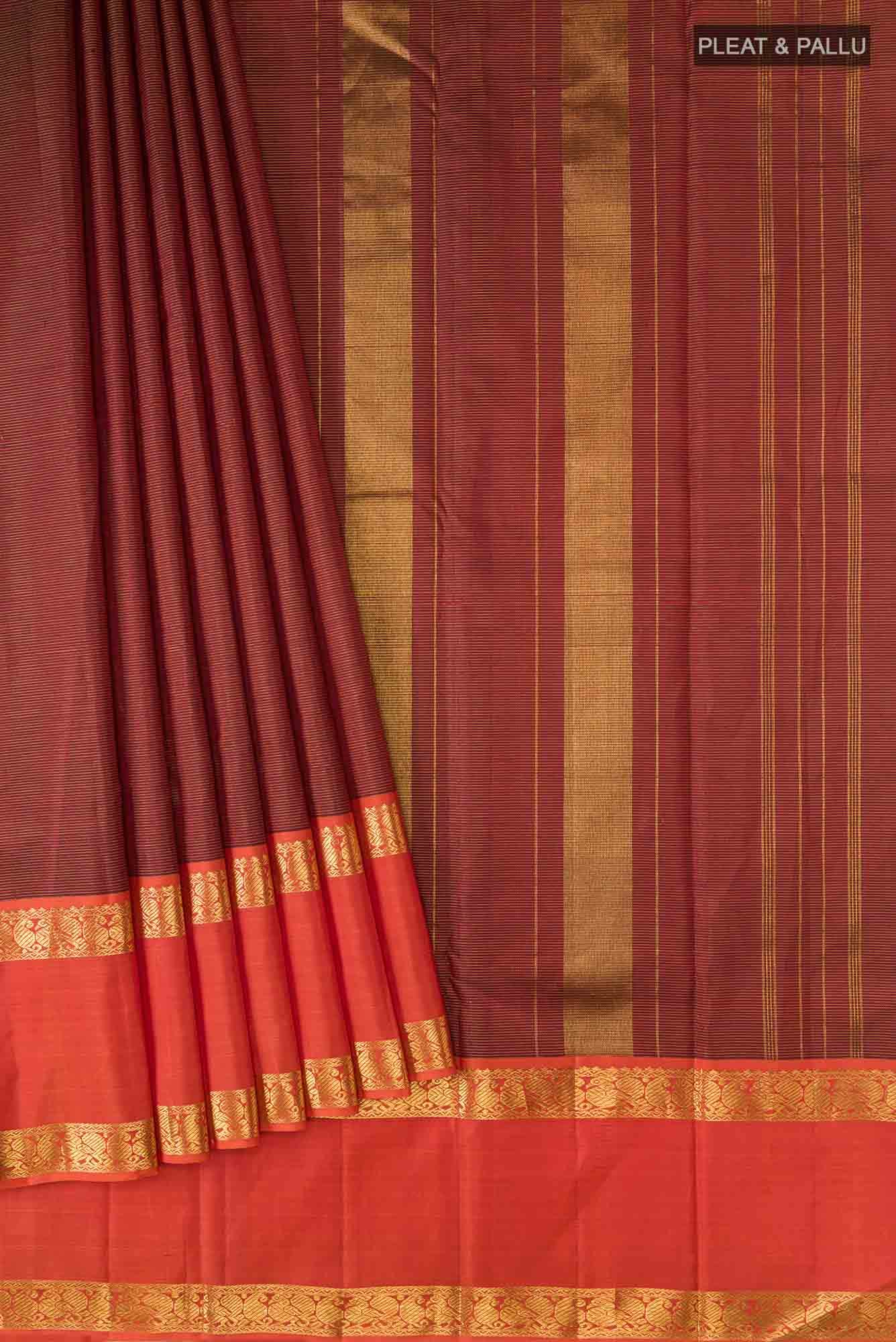 Maroon Kanchipuram Silk Saree