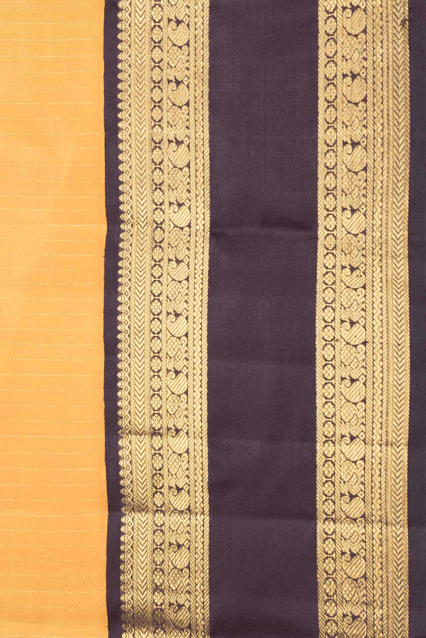 Pure Silk Pure Zari Mustard Dual Tone Kanchipuram Saree