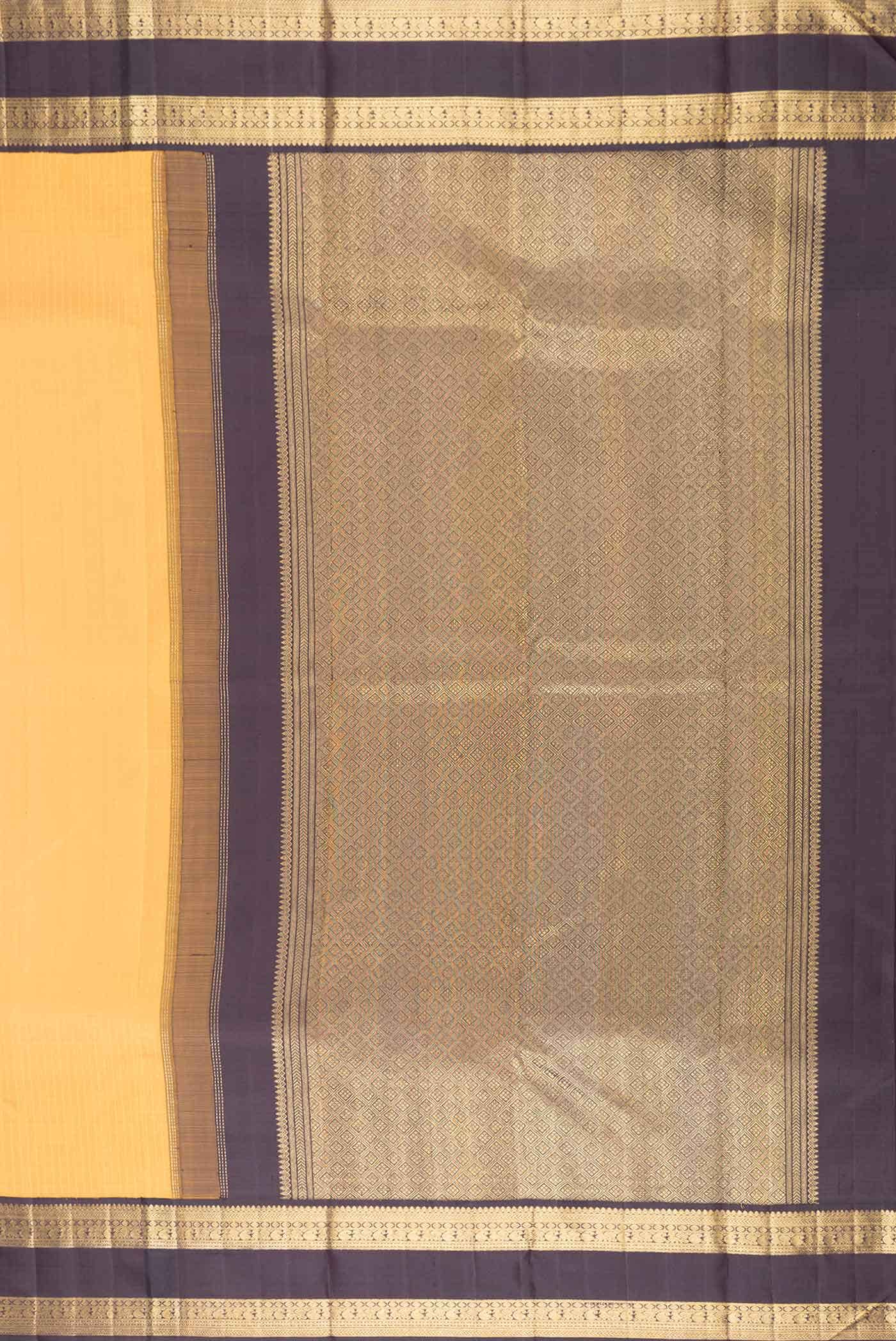 Pure Silk Pure Zari Mustard Dual Tone Kanchipuram Saree