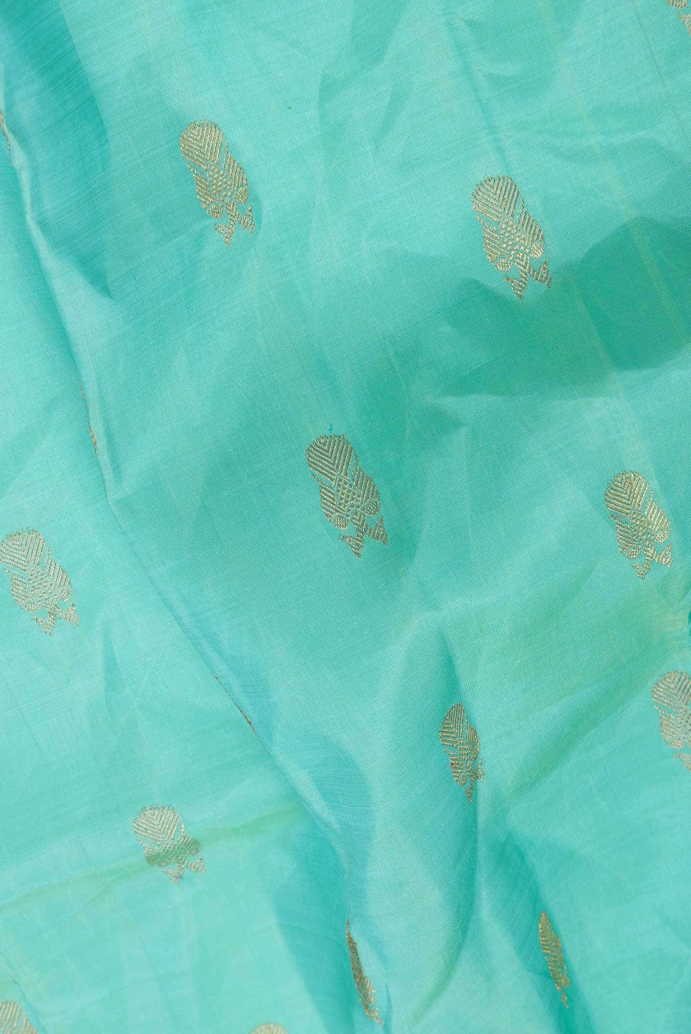 Pure Silk Pure Zari Sea Green Dual Tone Kanchipuram Saree