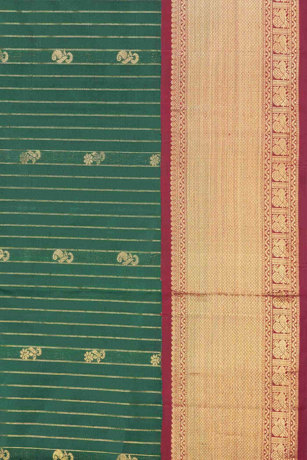 Pure Silk Pure Zari Green Kanchipuram Saree