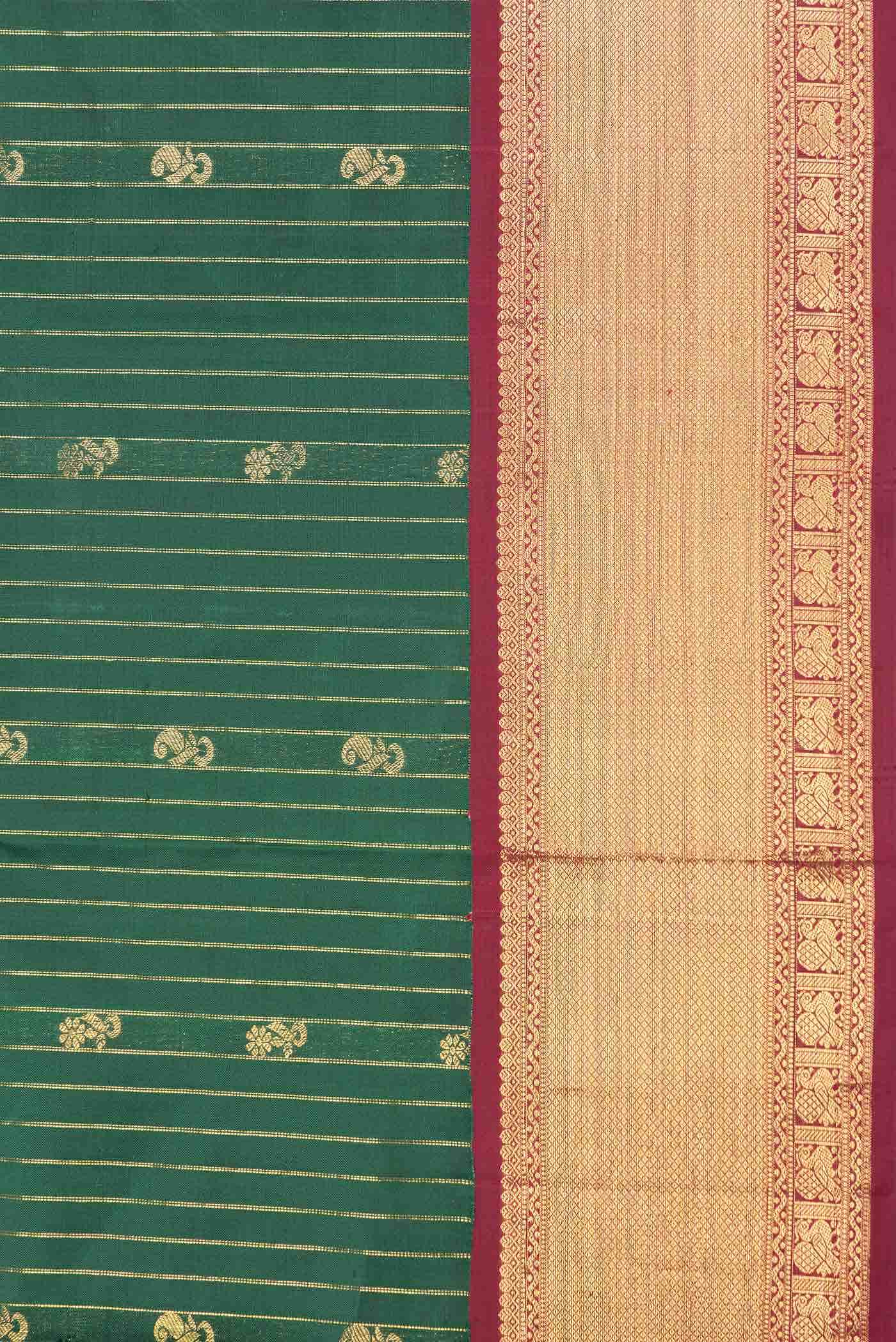 Pure Silk Pure Zari Green Kanchipuram Saree
