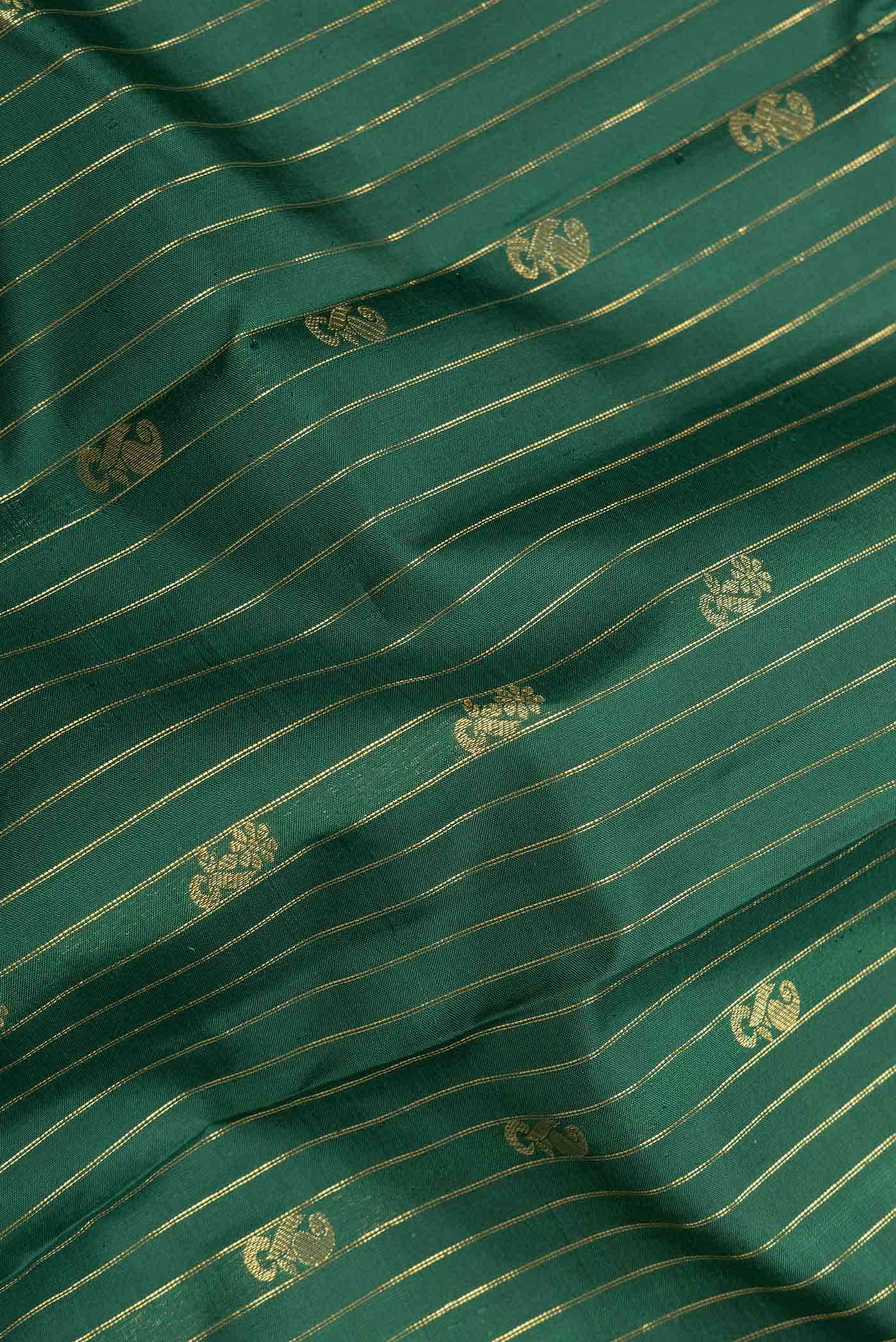 Pure Silk Pure Zari Green Kanchipuram Saree
