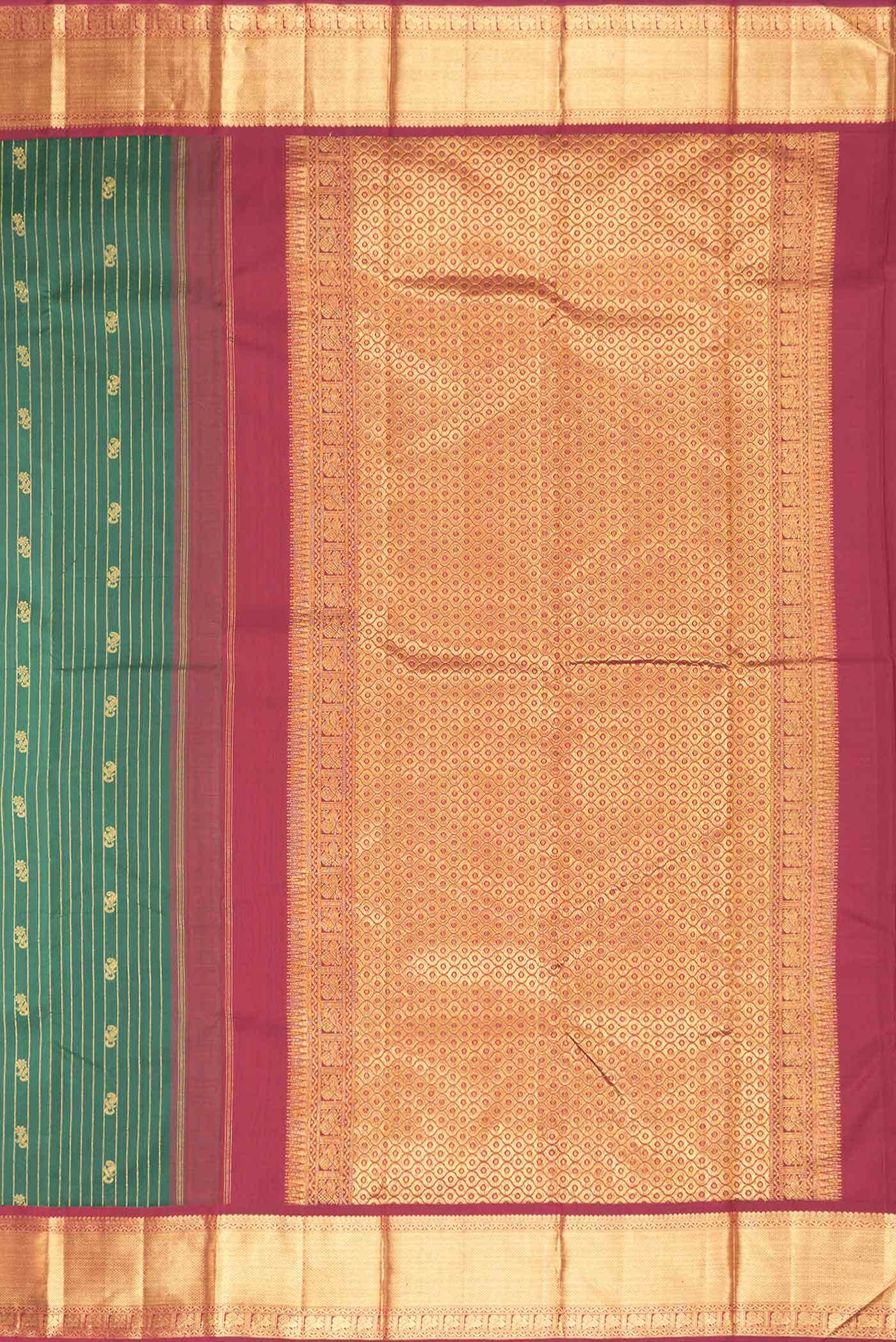 Pure Silk Pure Zari Green Kanchipuram Saree
