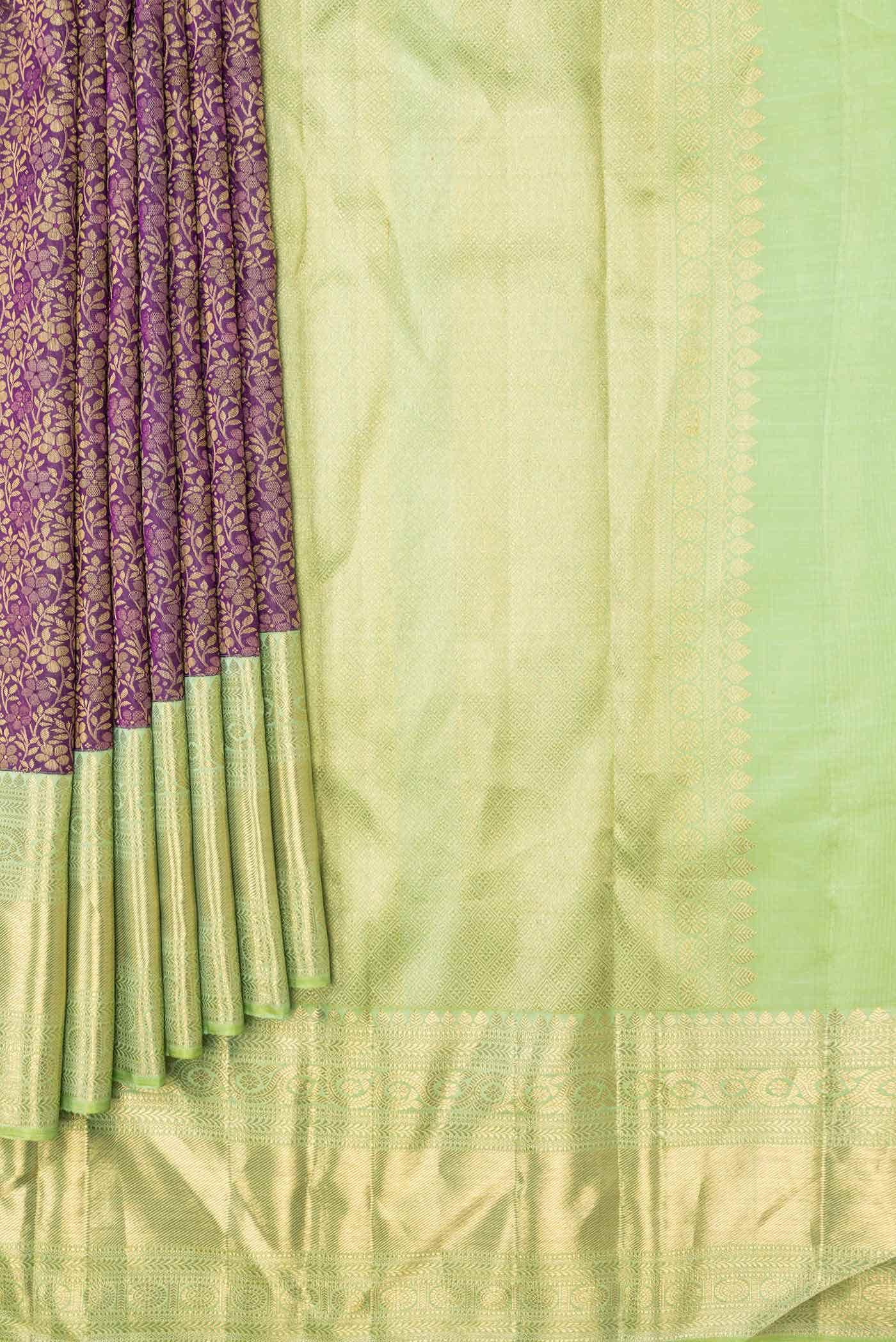 Burgundy Dual Tone Kanchipuram Silk Saree
