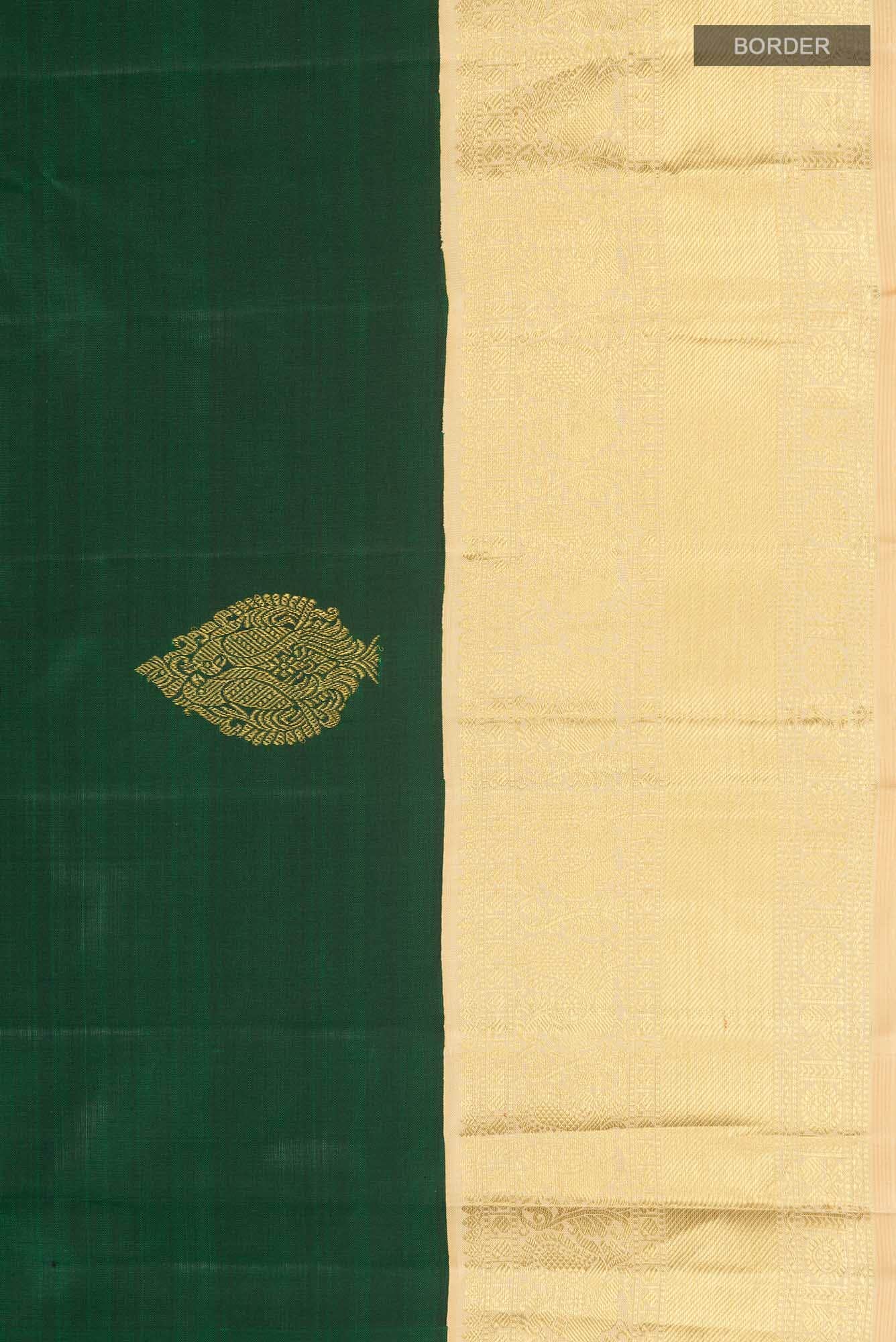 Bottle Green Kanchipuram Silk Saree