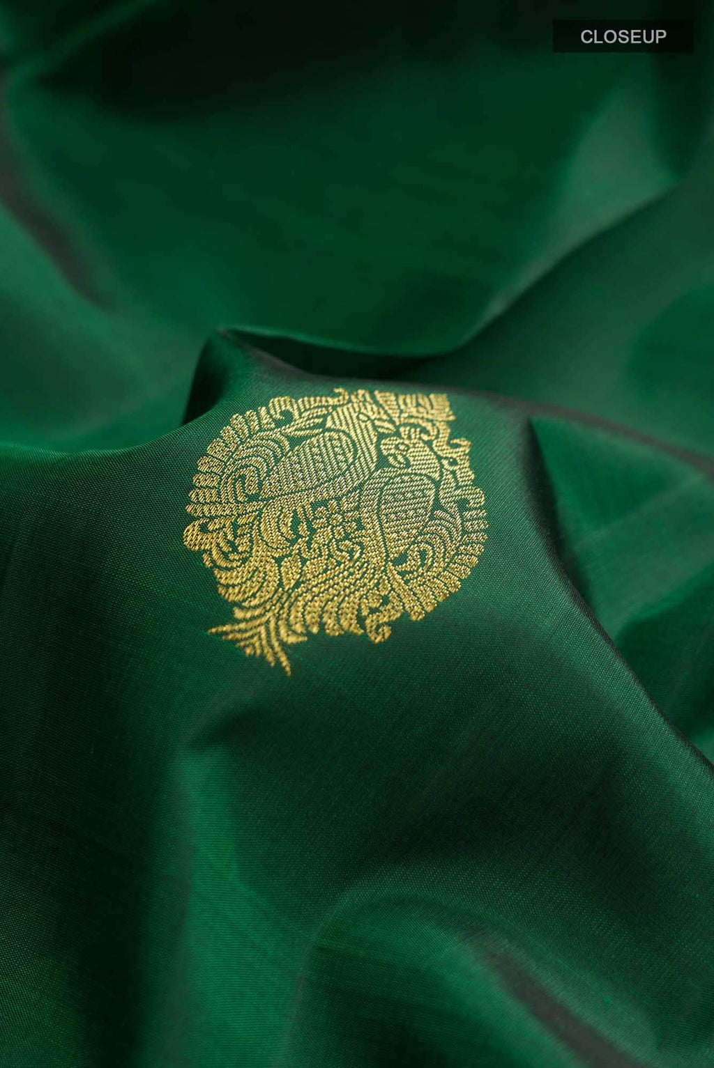 Bottle Green Kanchipuram Silk Saree