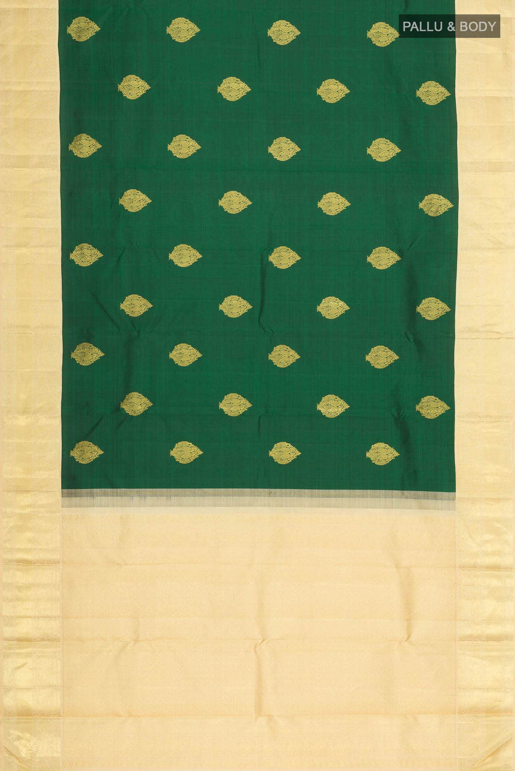 Bottle Green Kanchipuram Silk Saree