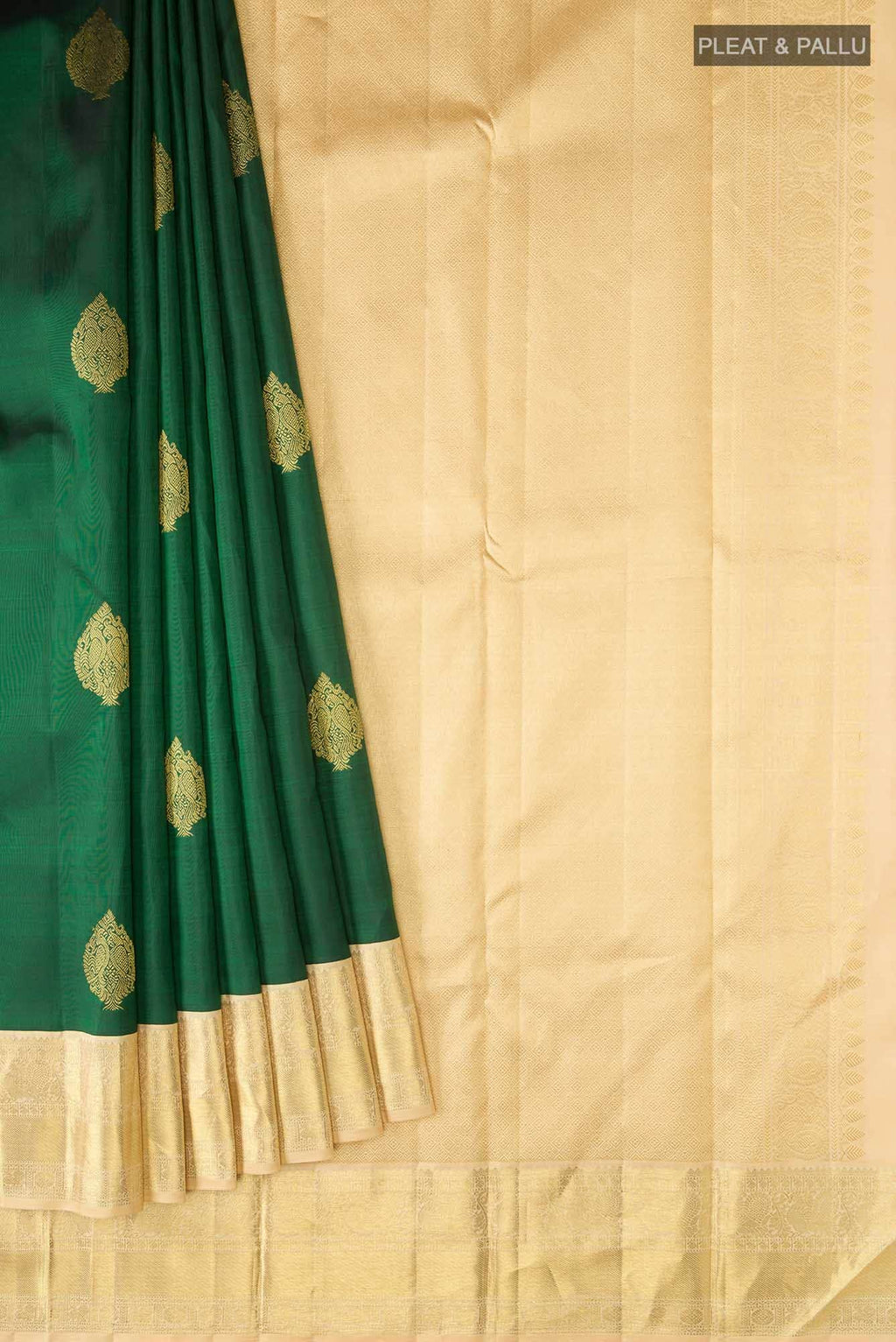 Bottle Green Kanchipuram Silk Saree