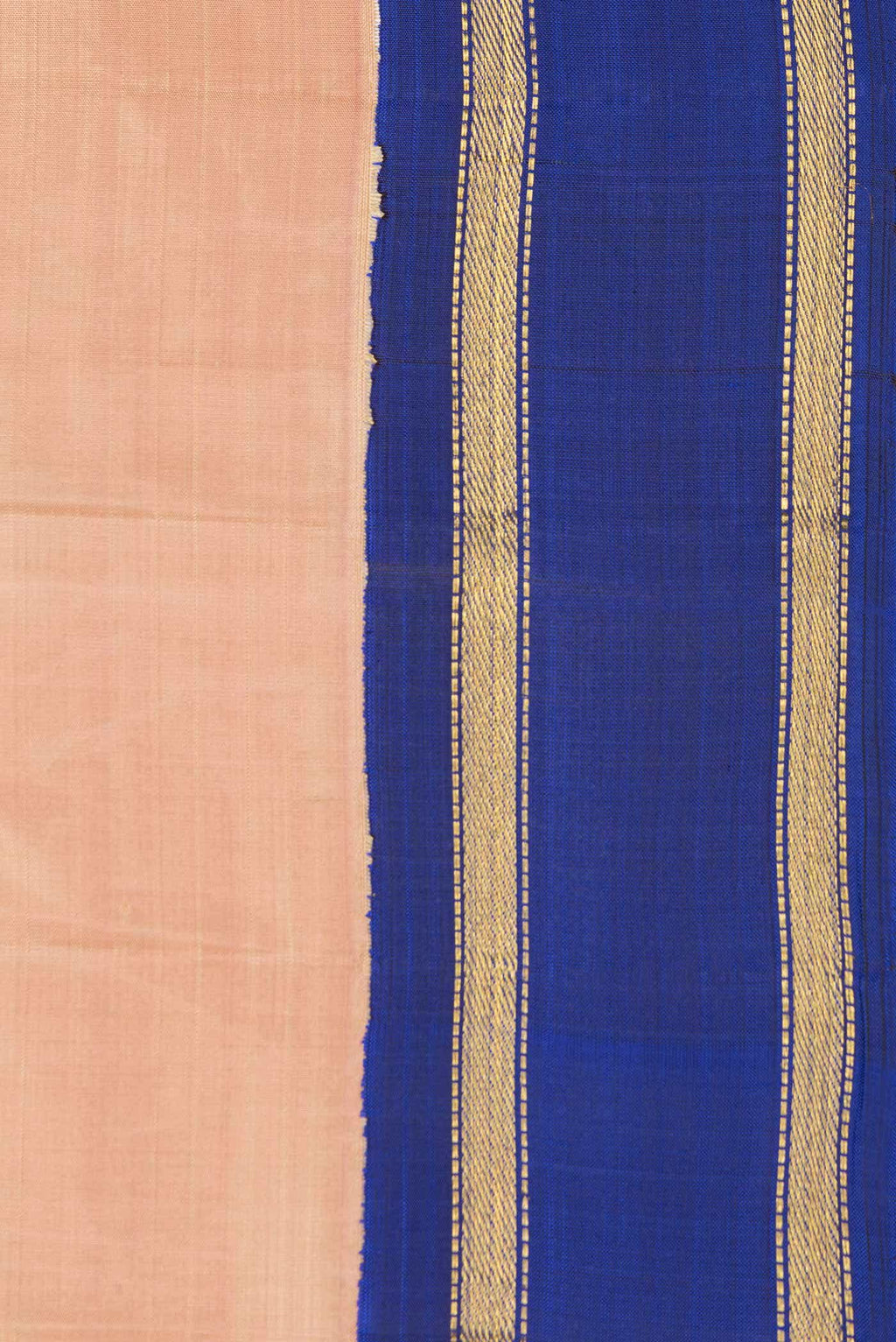 Pure Silk Pure Zari Rose Gold Dual Tone Kanchipuram Saree