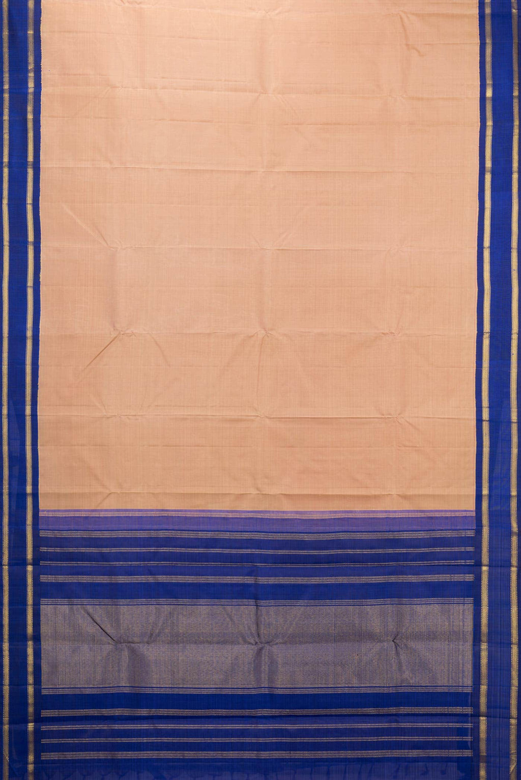 Pure Silk Pure Zari Rose Gold Dual Tone Kanchipuram Saree
