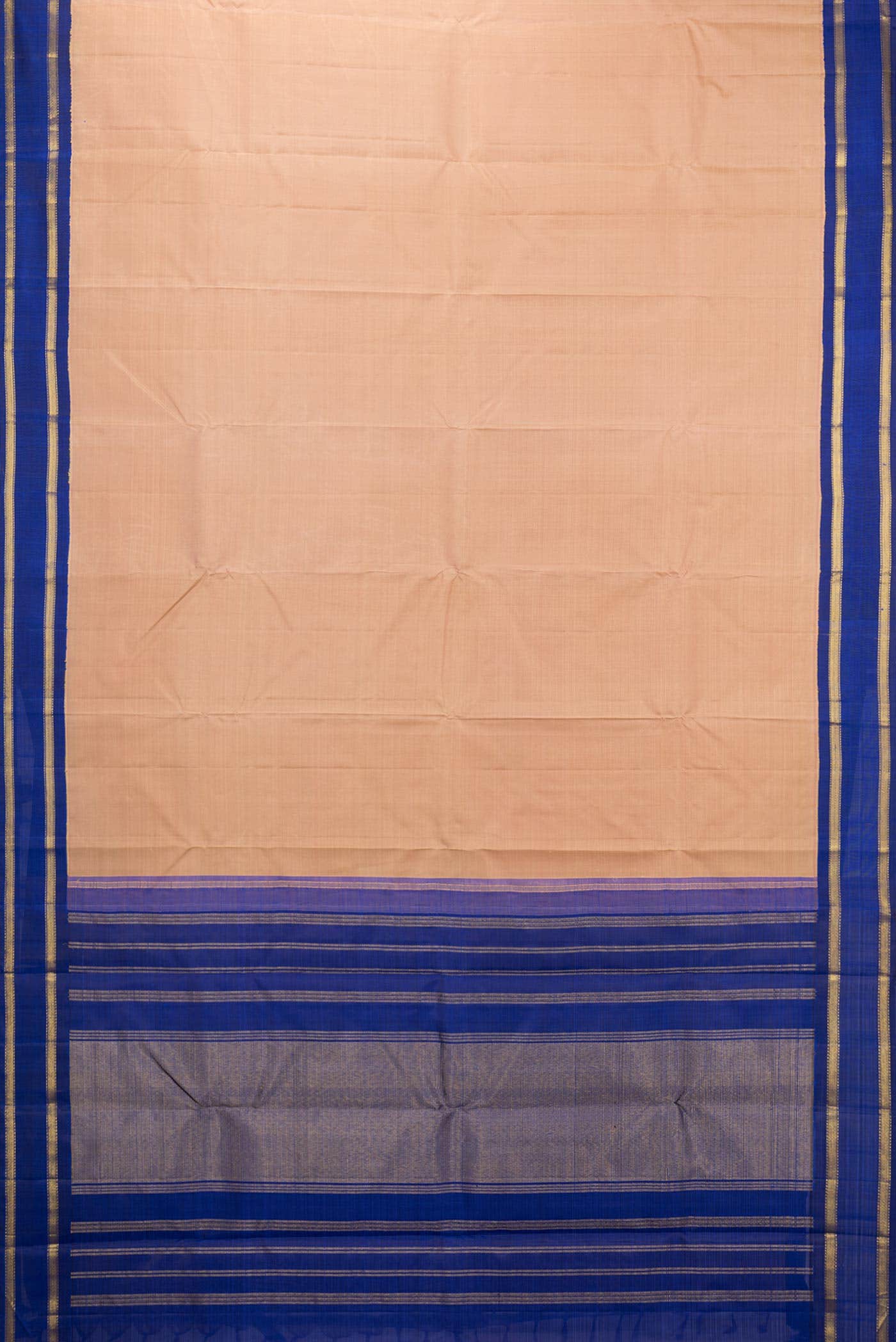 Pure Silk Pure Zari Rose Gold Dual Tone Kanchipuram Saree