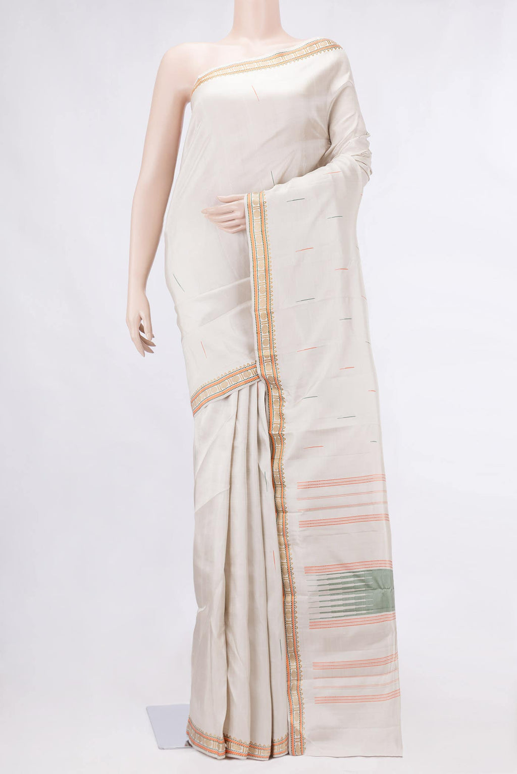 Grey Dual Tone Kanchipuram Silk Saree