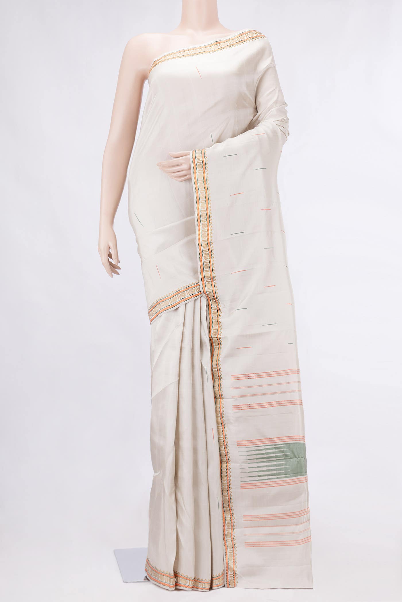 Grey Dual Tone Kanchipuram Silk Saree