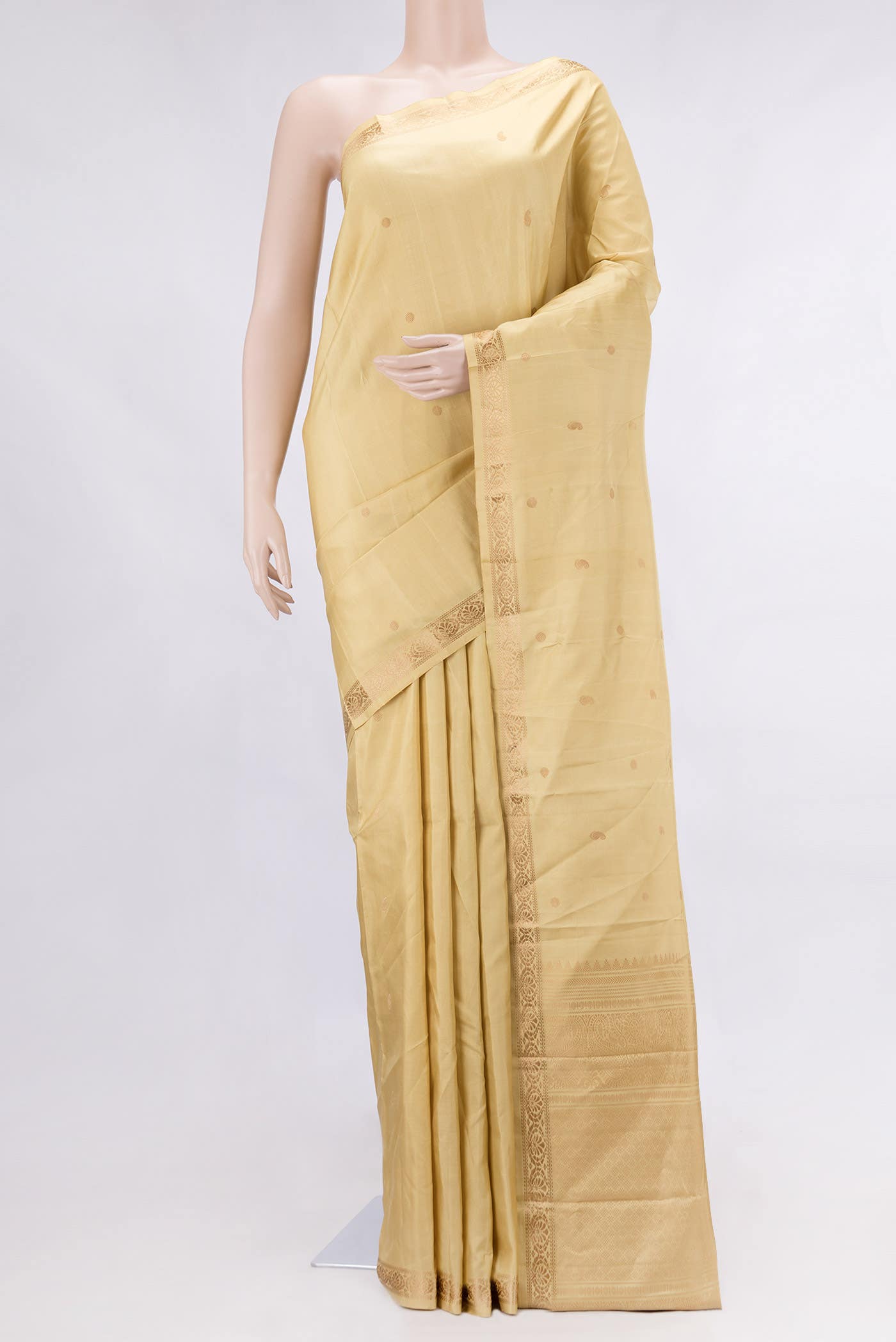 Sandal Dual Tone Kanchipuram Silk Saree