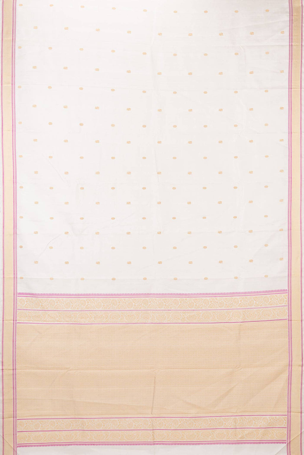 Off White Dual Tone Kanchipuram Silk Saree