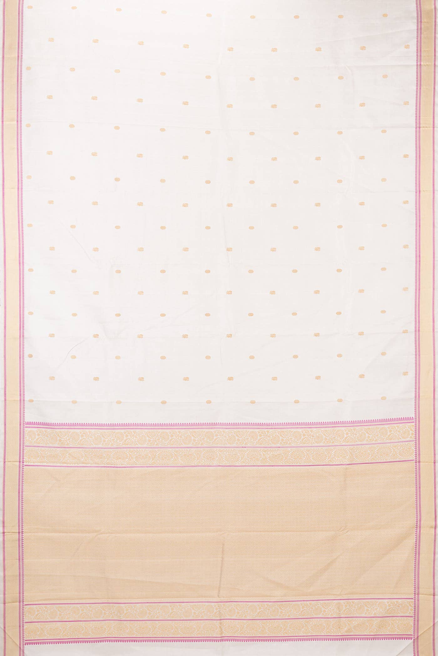 Off White Dual Tone Kanchipuram Silk Saree