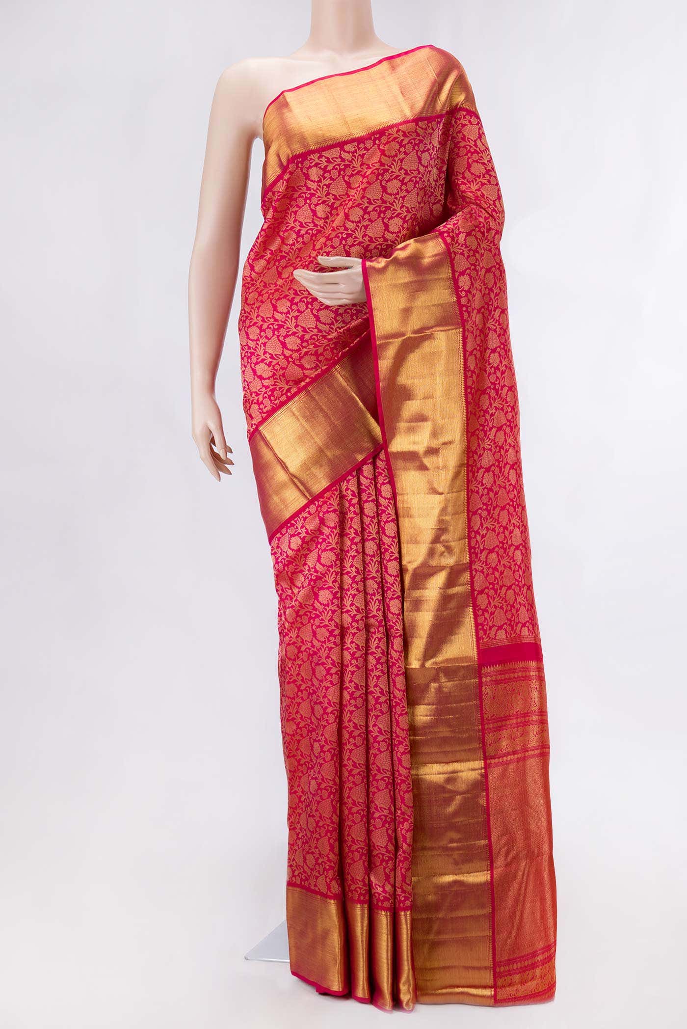Pink Dual Tone Kanchipuram Silk Saree