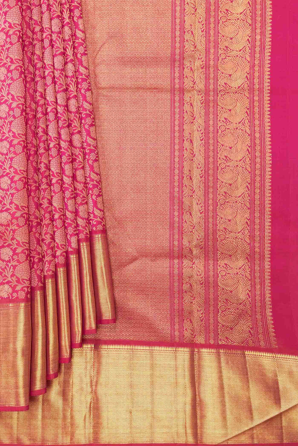 Pink Dual Tone Kanchipuram Silk Saree