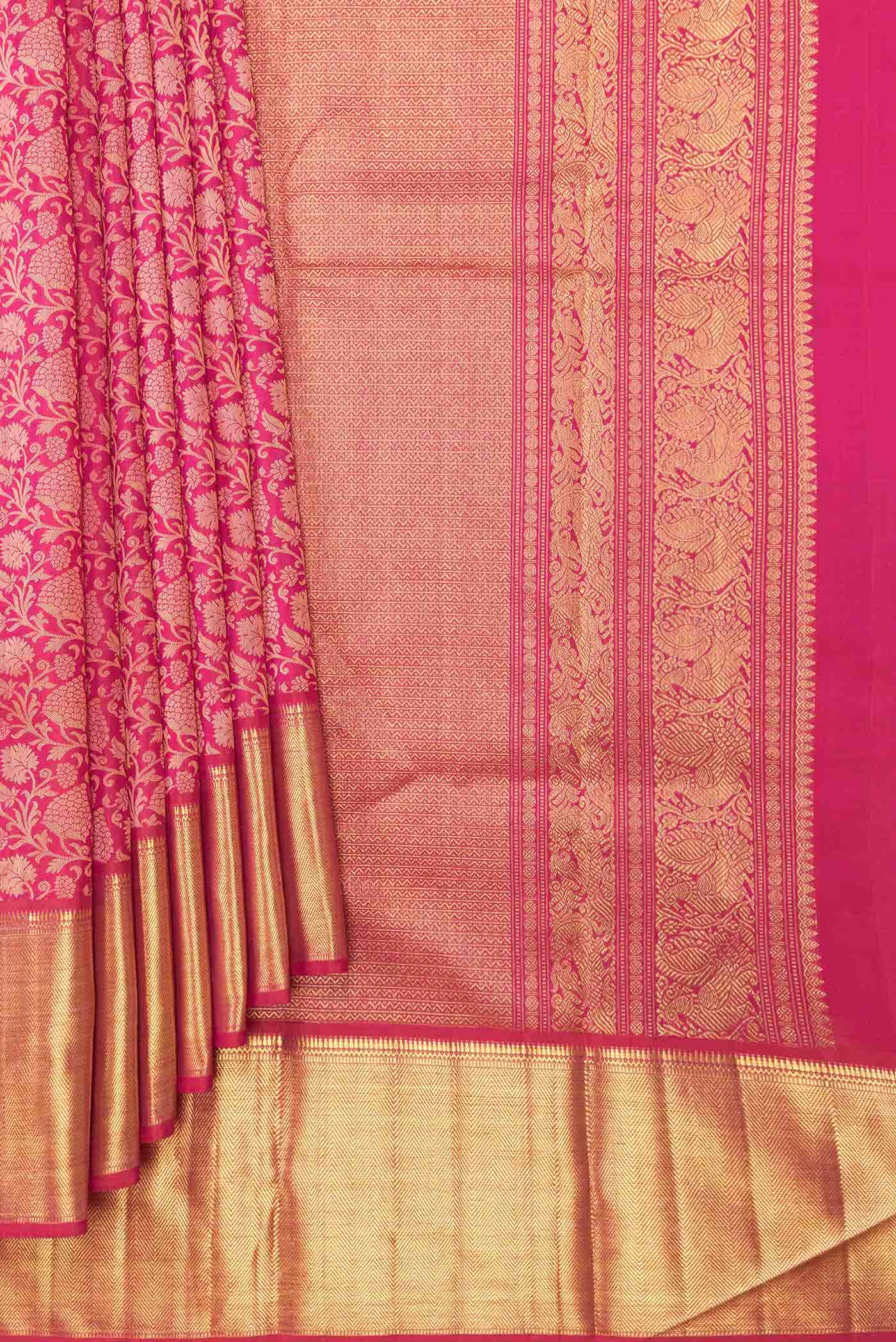 Pink Dual Tone Kanchipuram Silk Saree