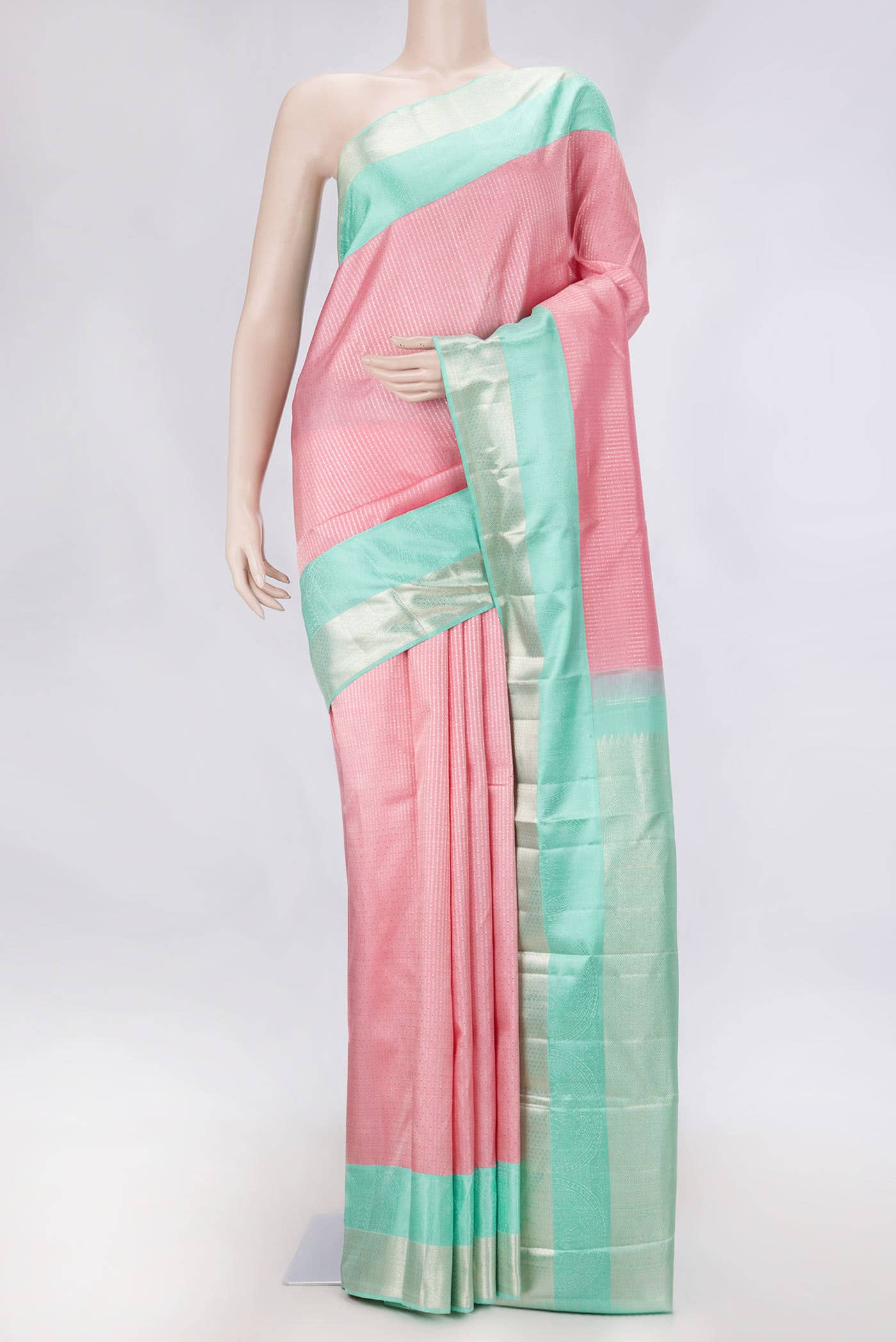 Pink Dual Tone Kanchipuram Silk Saree