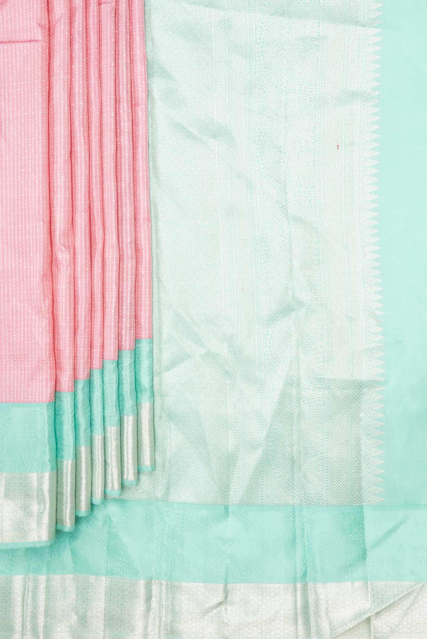 Pink Dual Tone Kanchipuram Silk Saree