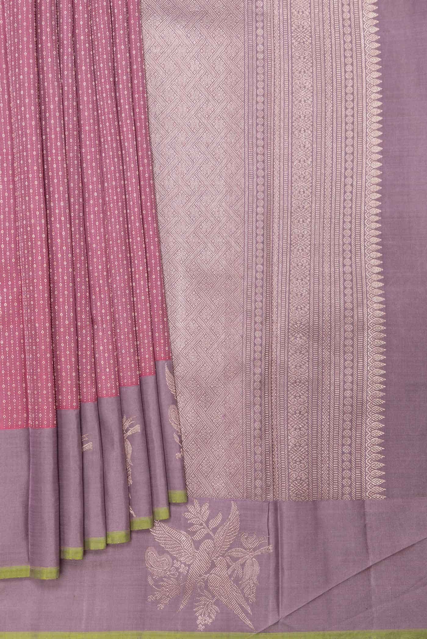 Pink Dual Tone Kanchipuram Silk Saree