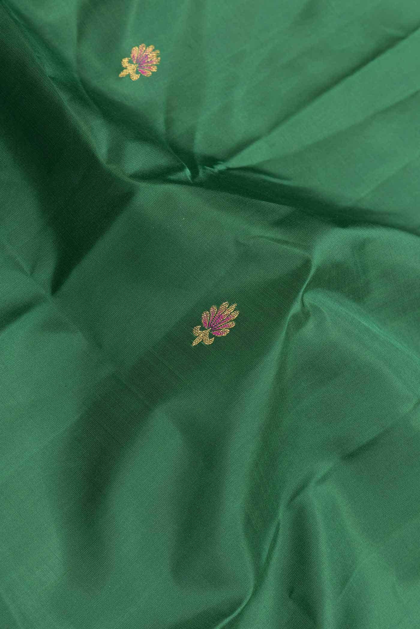 Pure Silk Pure Zari Green Dual Tone Kanchipuram Saree