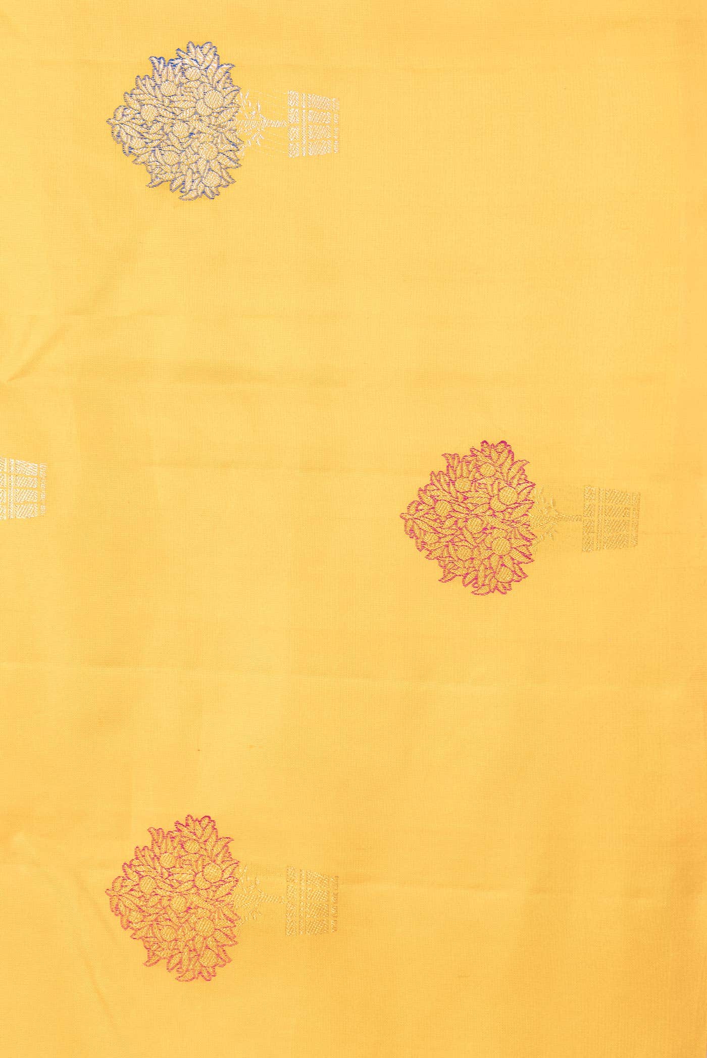 Pure Silk Pure Zari Yellow Dual Tone Kanchipuram Saree