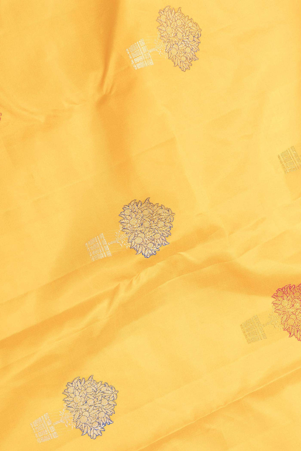 Pure Silk Pure Zari Yellow Dual Tone Kanchipuram Saree